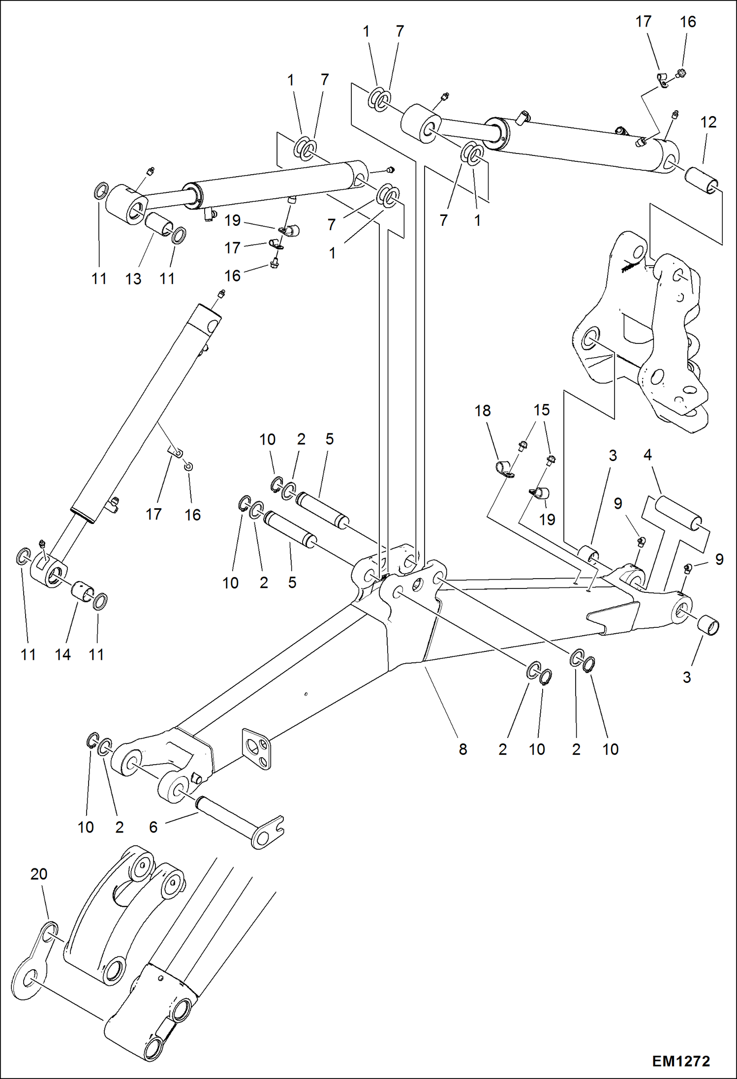 Схема запчастей Bobcat 321 - BOOM WORK EQUIPMENT