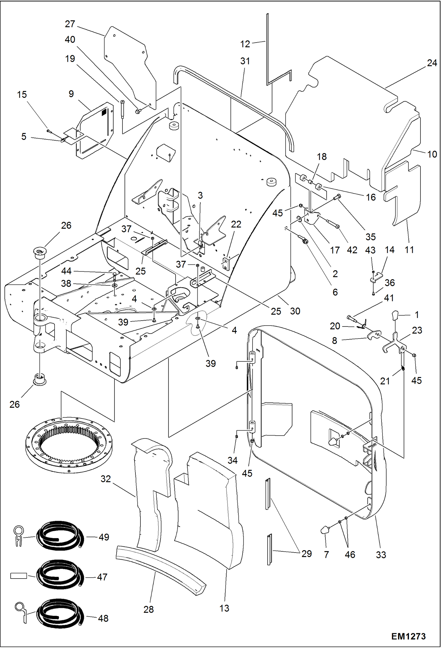 Схема запчастей Bobcat 321 - UPPERSTRUCTURE MAIN FRAME