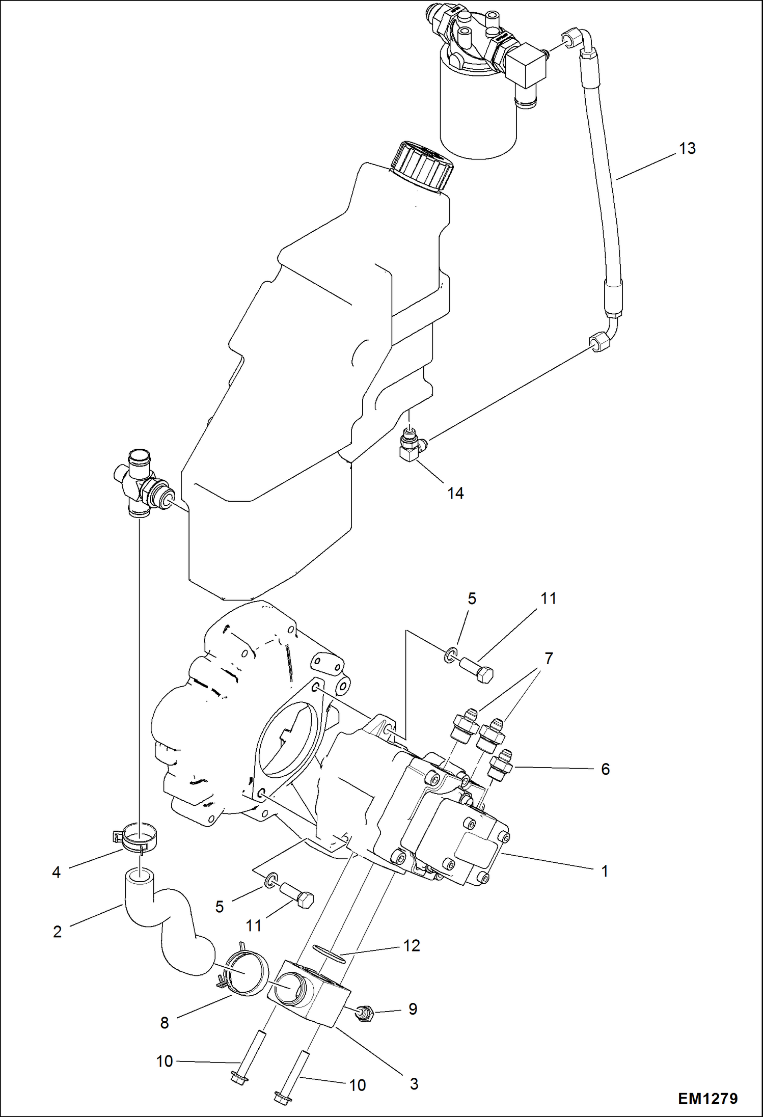 Схема запчастей Bobcat 321 - HYDRAULIC CIRCUITRY (Pump Installation) HYDRAULIC SYSTEM