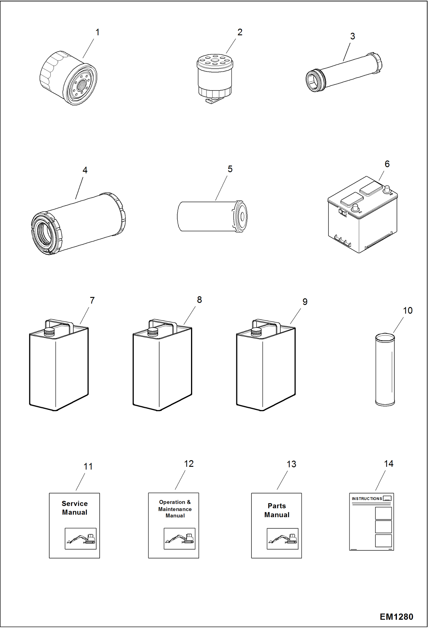 Схема запчастей Bobcat 321 - MAINTENANCE ITEMS MAINTENANCE ITEMS