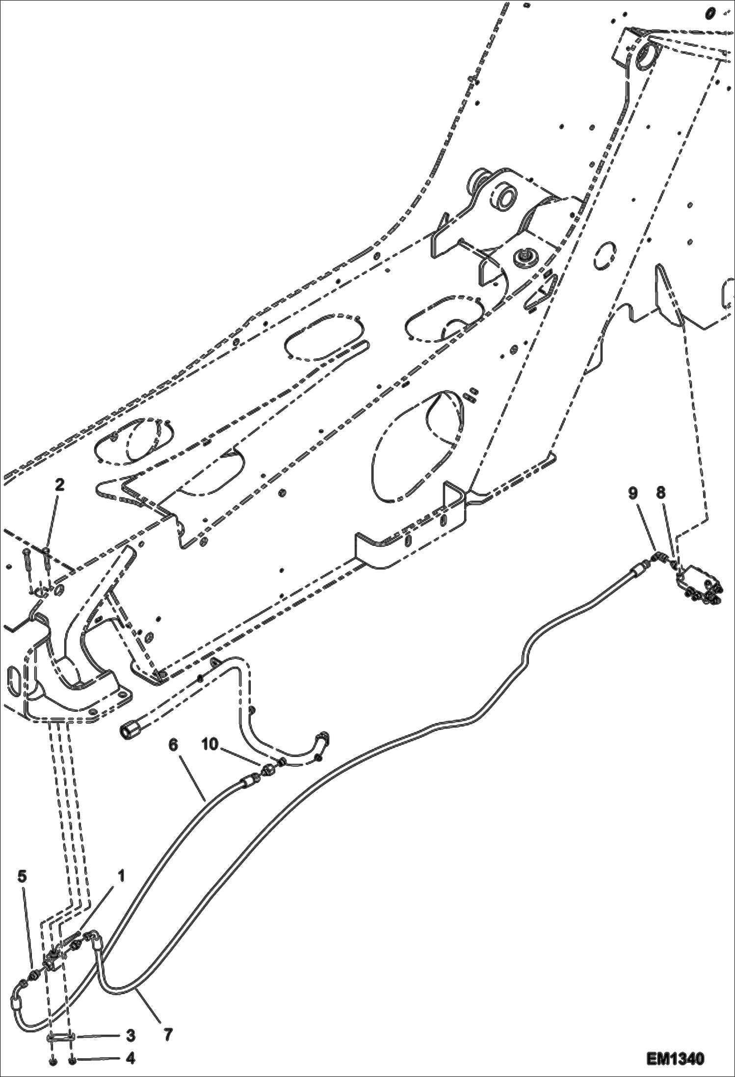 Схема запчастей Bobcat V518 - BOOM DECOMPRESSION CIRCUIT (S/N A8G811001 - 14999, A8G911001 - 14999) HYDRAULIC SYSTEM