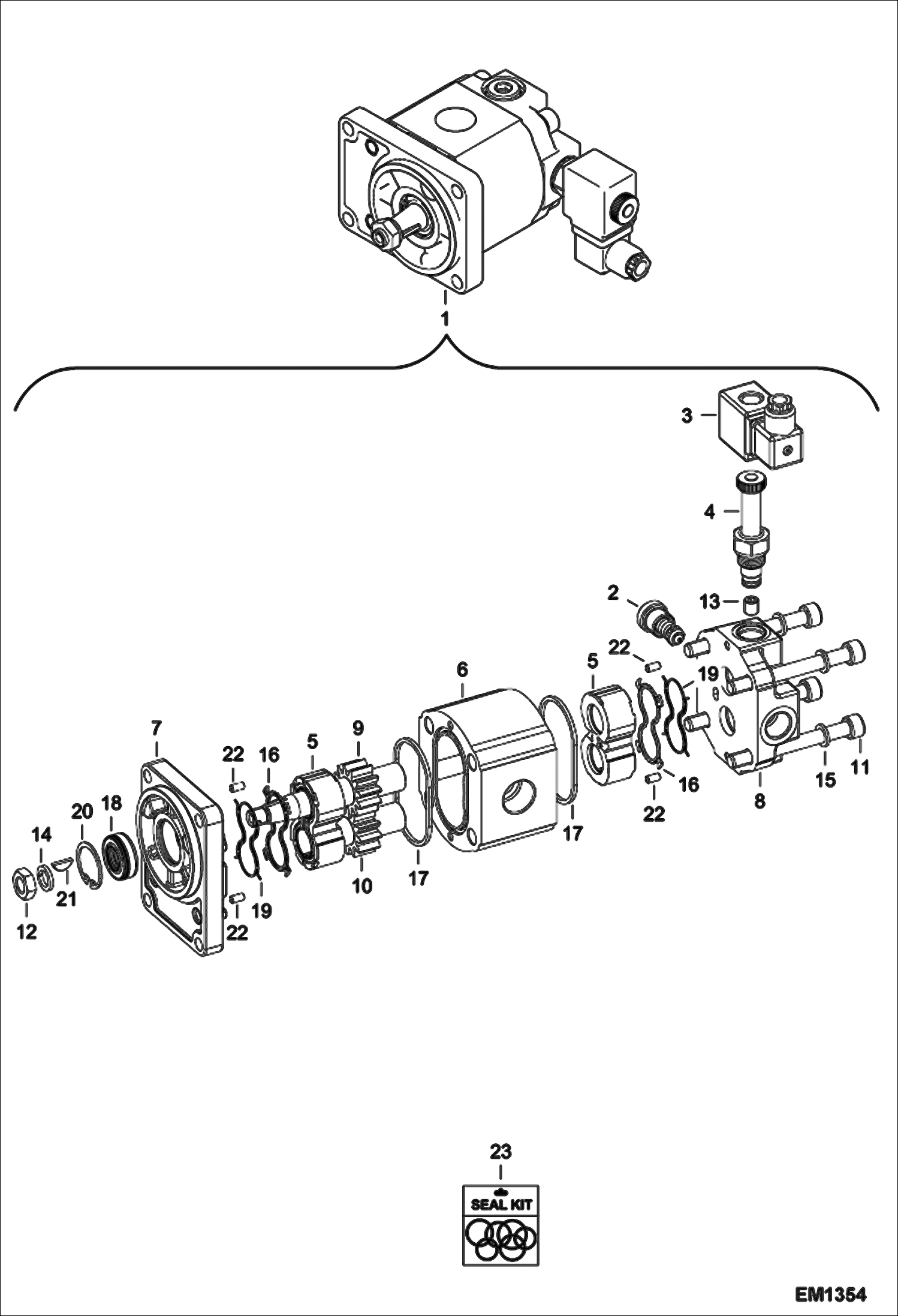 Схема запчастей Bobcat T40140 - COOLING - HYDRAULIC FAN MOTOR (2 Speed) ACCESSORIES & OPTIONS