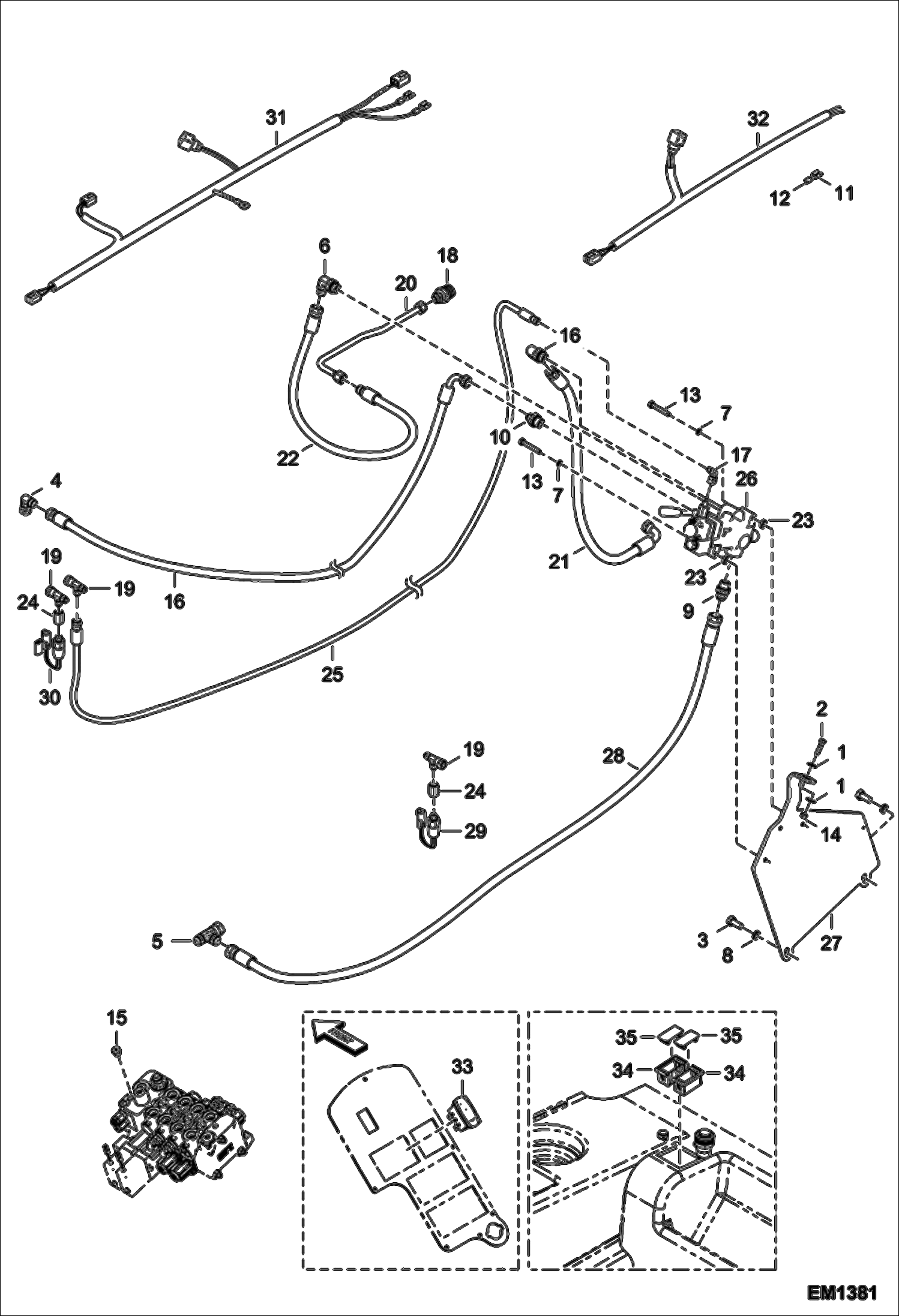 Схема запчастей Bobcat T2556 - TRAILER BRAKE (Italy Version) (S/N A8FR11001 - 13003, A8G311001 - 13000) ACCESSORIES & OPTIONS