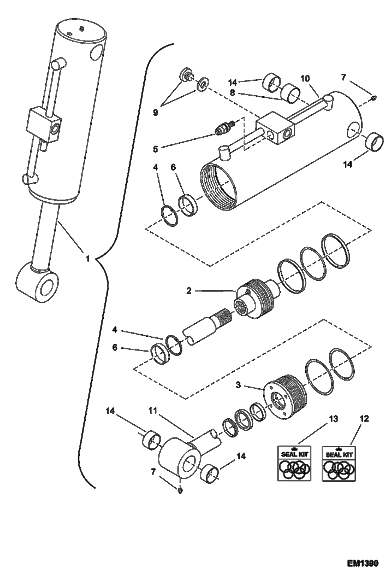 Схема запчастей Bobcat V518 - TILT CYLINDER HYDRAULIC SYSTEM