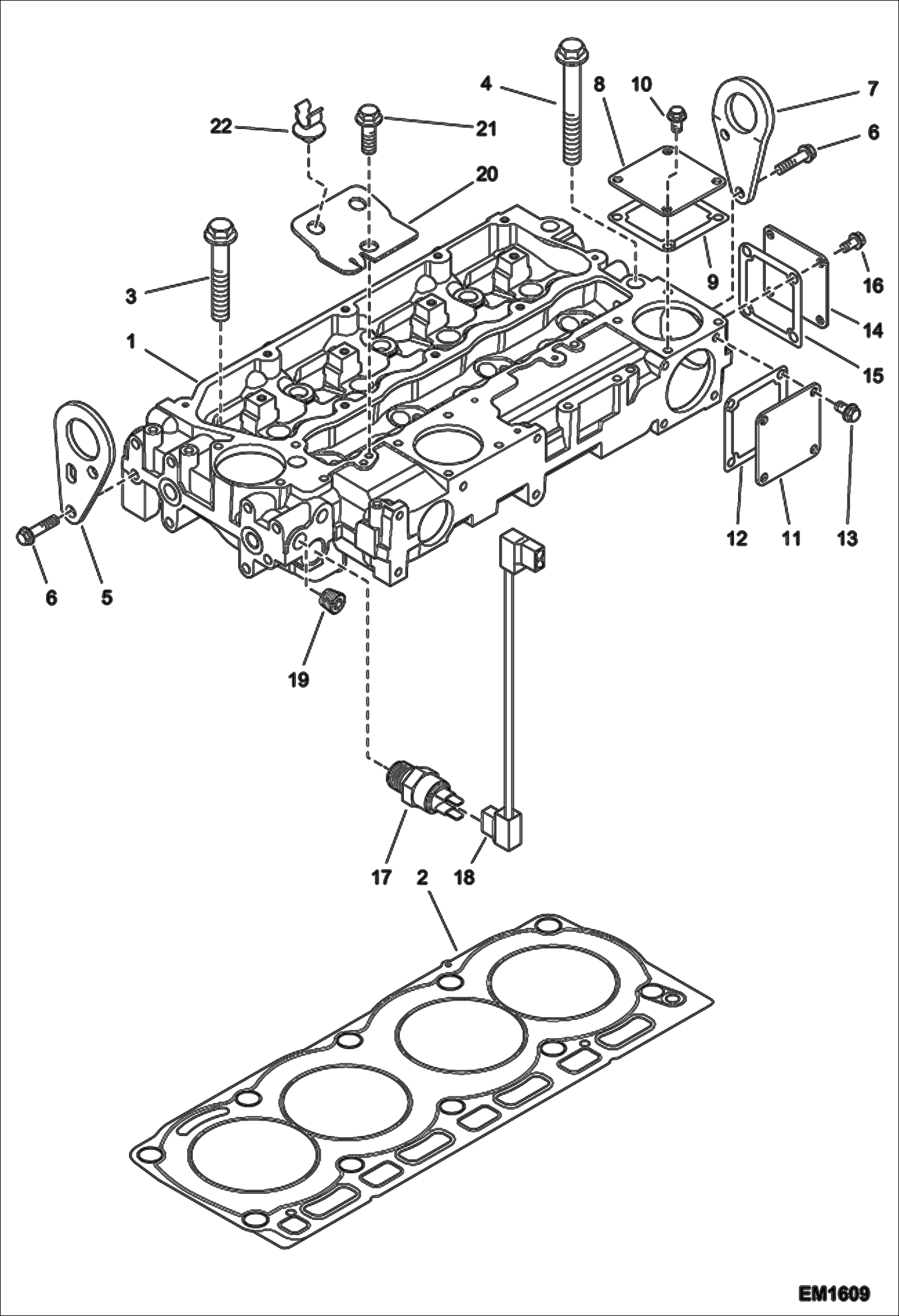 Схема запчастей Bobcat T2566 - CYLINDER HEAD INSTALLATION POWER UNIT