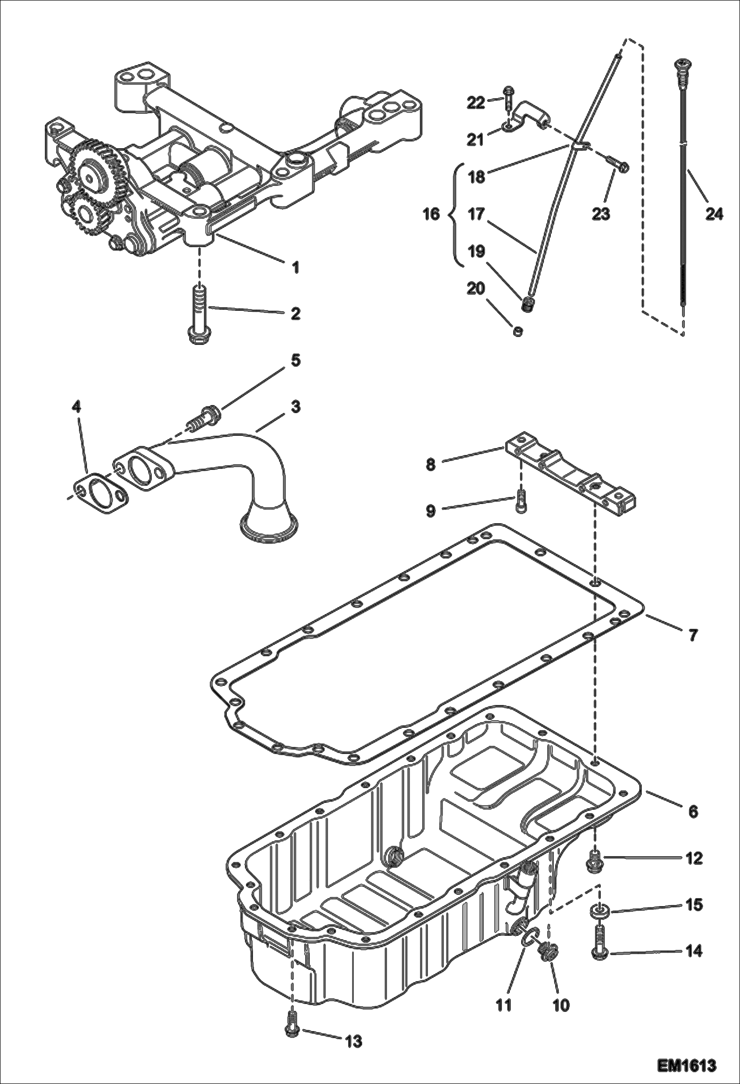 Схема запчастей Bobcat T2556 - OIL SUMP - OIL PUMP POWER UNIT