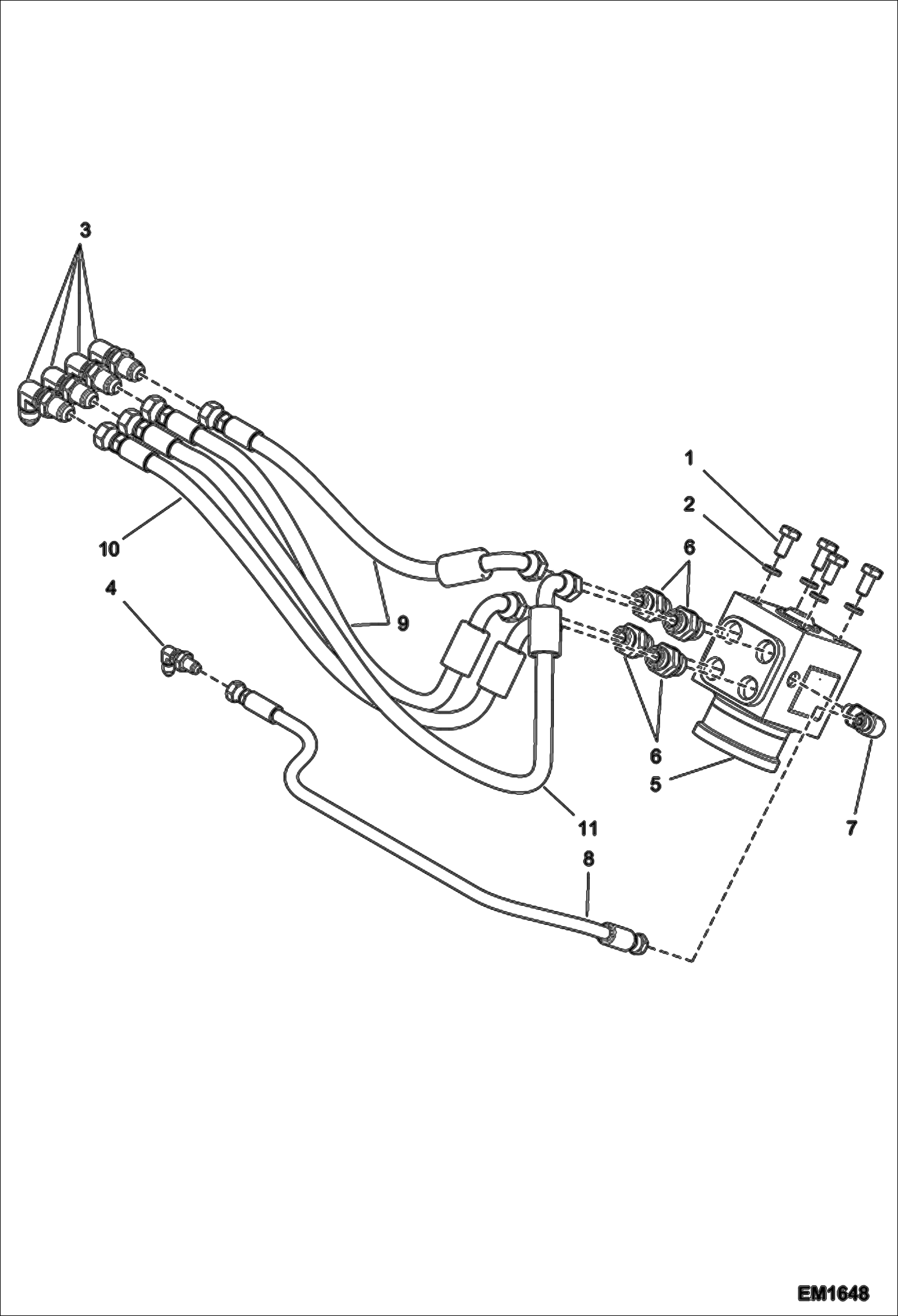 Схема запчастей Bobcat T2556 - STEERING HYDRAULICS CAB HYDRAULIC SYSTEM