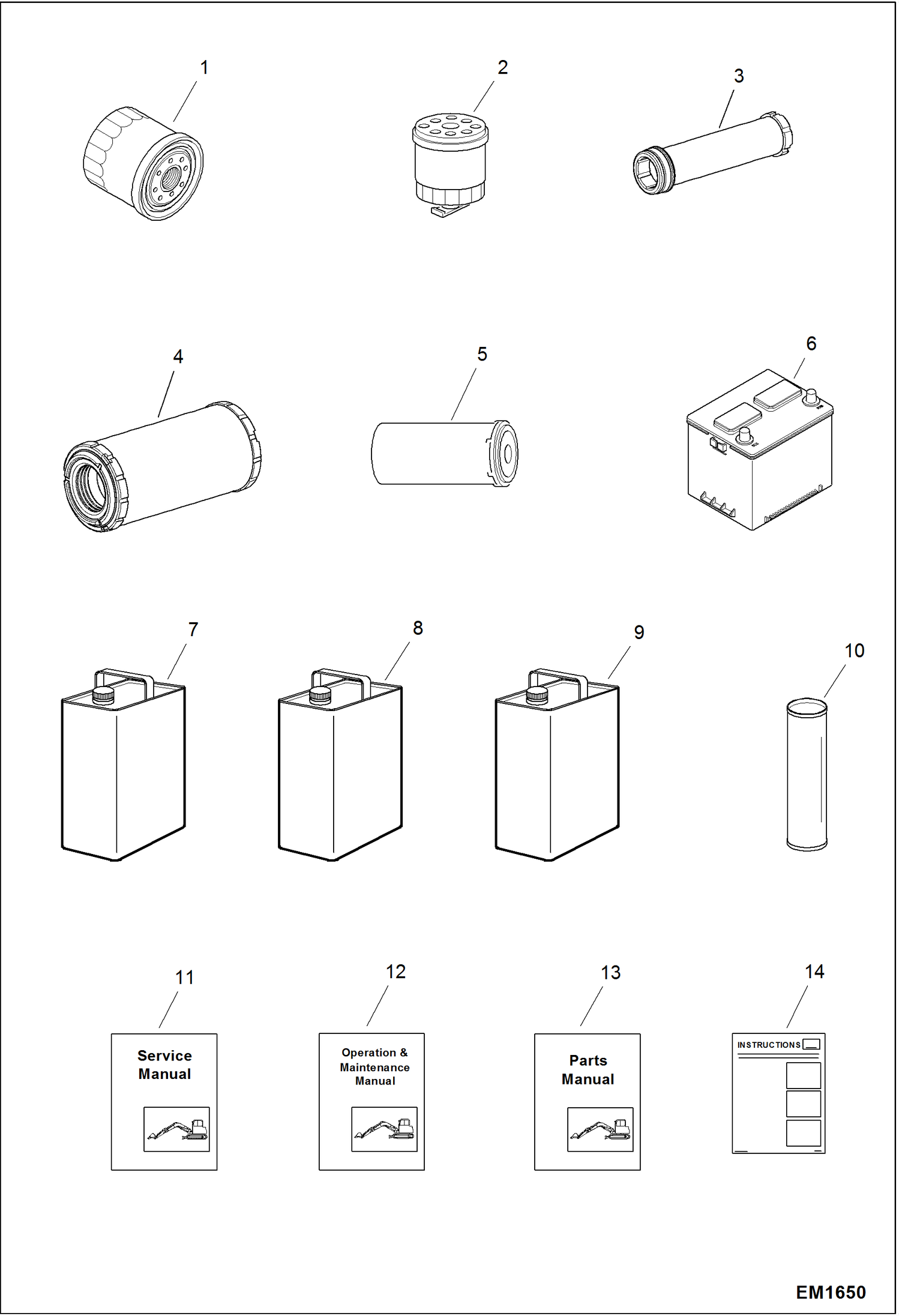 Схема запчастей Bobcat 319 - MAINTENANCE ITEMS MAINTENANCE ITEMS