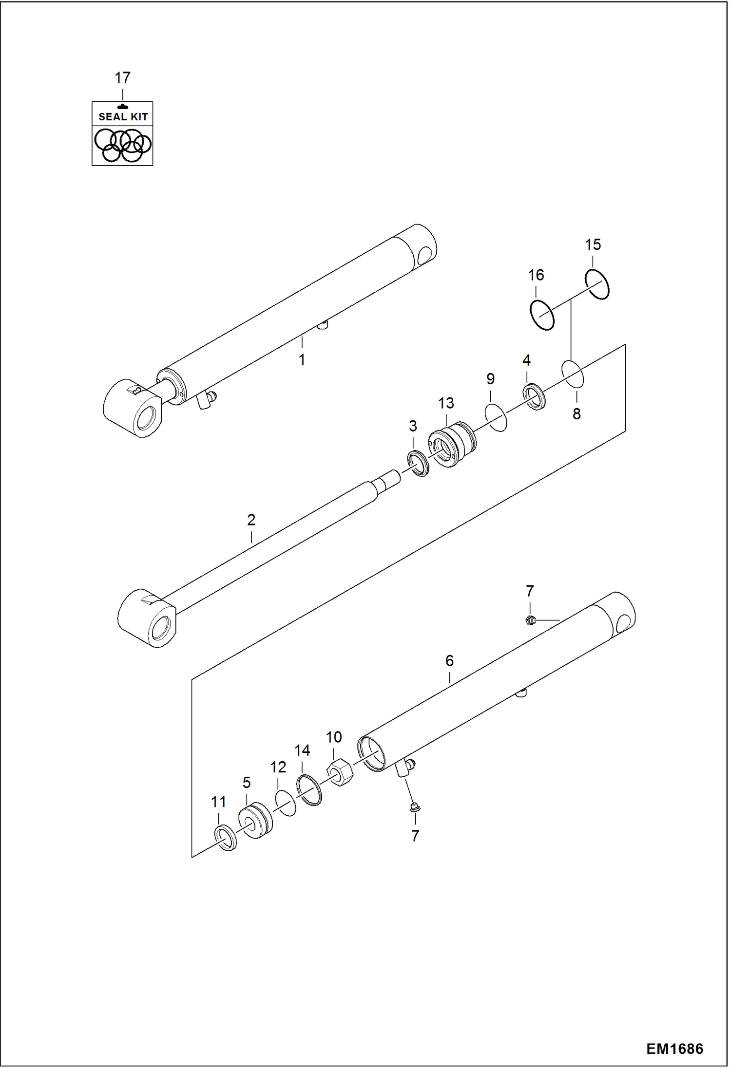 Схема запчастей Bobcat 319 - ARM CYLINDER HYDRAULIC SYSTEM