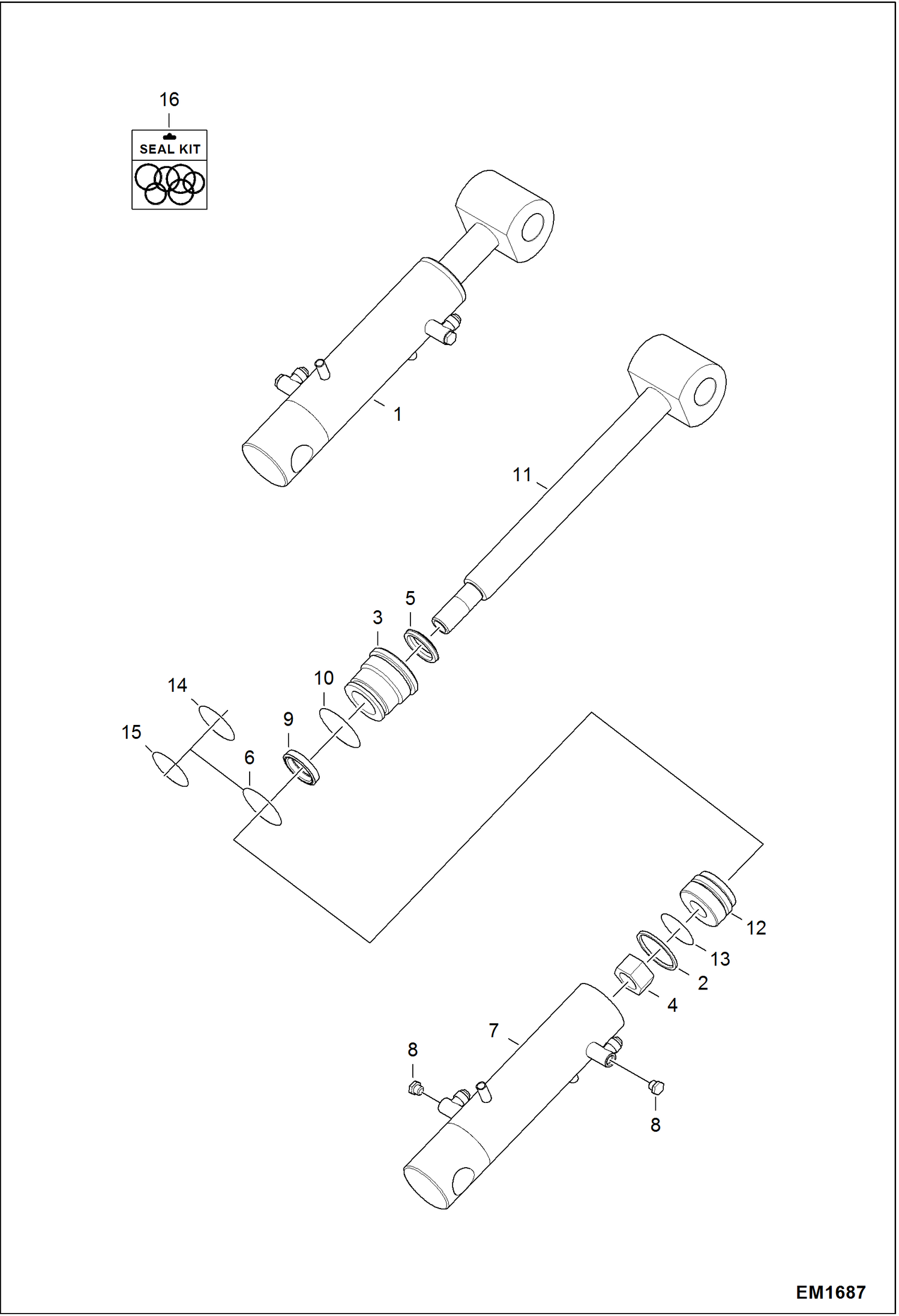 Схема запчастей Bobcat 319 - BLADE CYLINDER HYDRAULIC SYSTEM