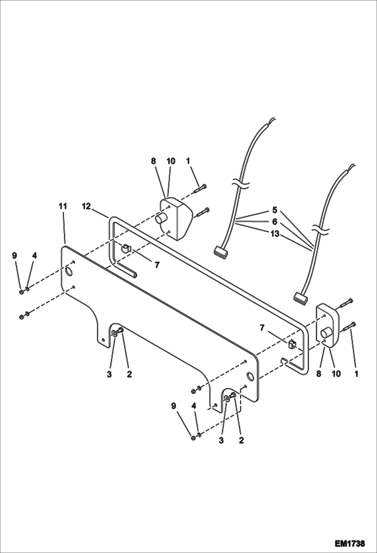 Схема запчастей Bobcat T2566 - MATRICULATION PLATE (In The Middle) (S/N A8FR11001 - 12999, A8G311001 - 12999) ACCESSORIES & OPTIONS