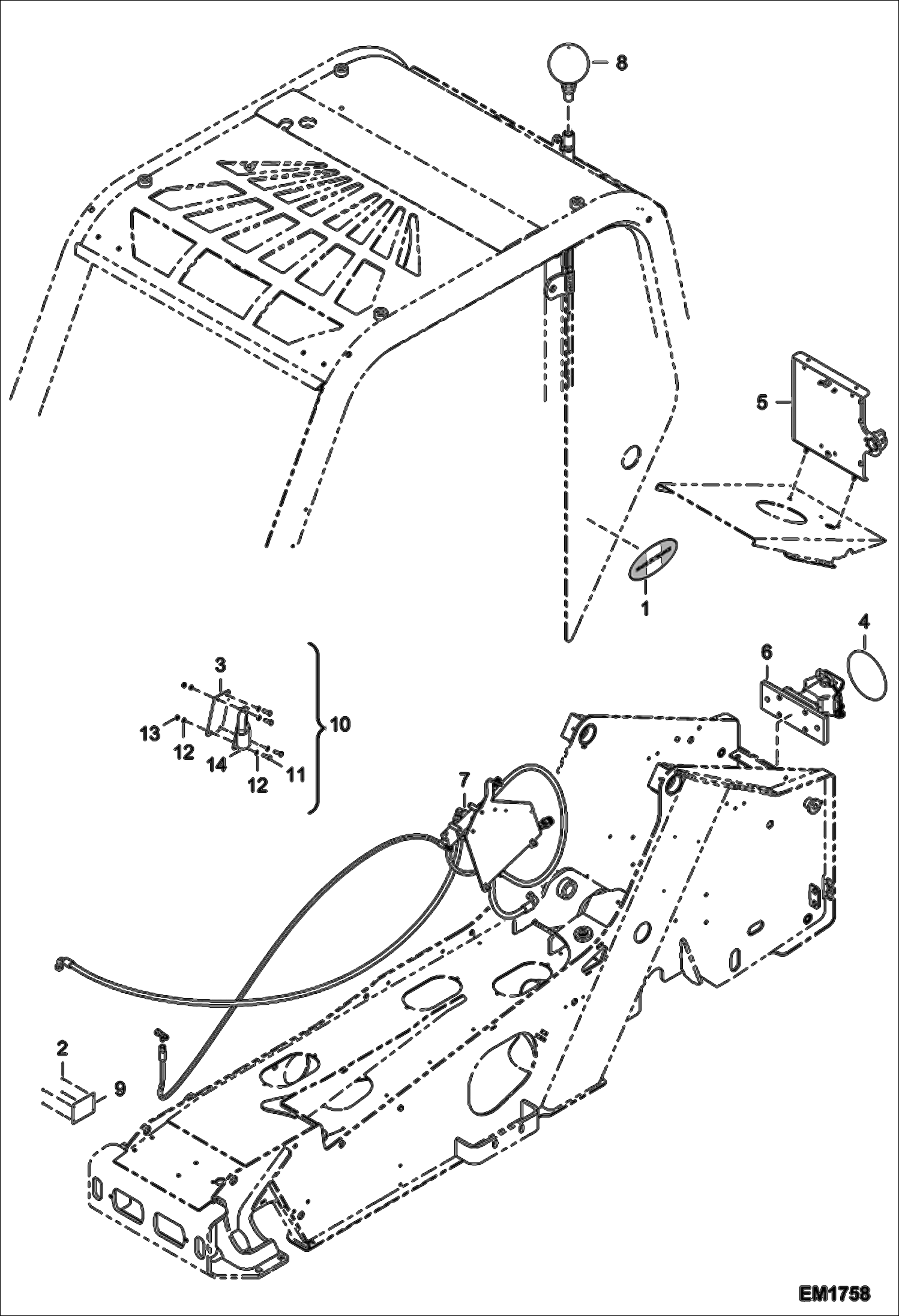 Схема запчастей Bobcat T2556 - LOCAL LEGISLATION COMPLIANCE SET (France Tractor Version) ACCESSORIES & OPTIONS