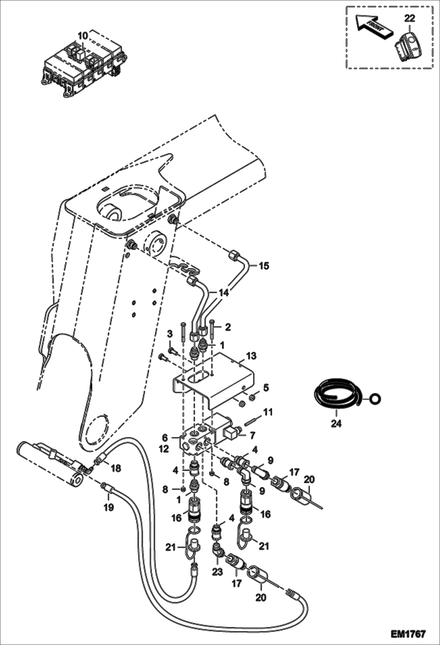 Схема запчастей Bobcat V518 - 2ND HYDRAULIC FUNCTION ON BOOM ACCESSORIES & OPTIONS