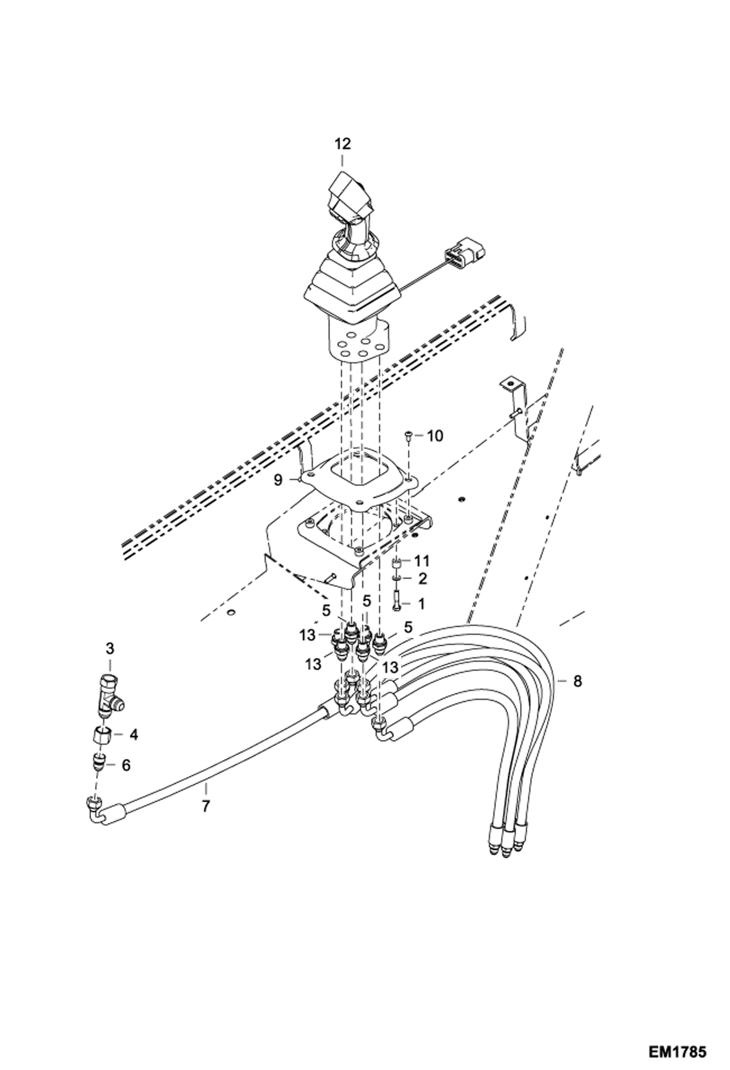 Схема запчастей Bobcat T2556 - JOYSTICK INSTALLATION HYDRAULIC SYSTEM