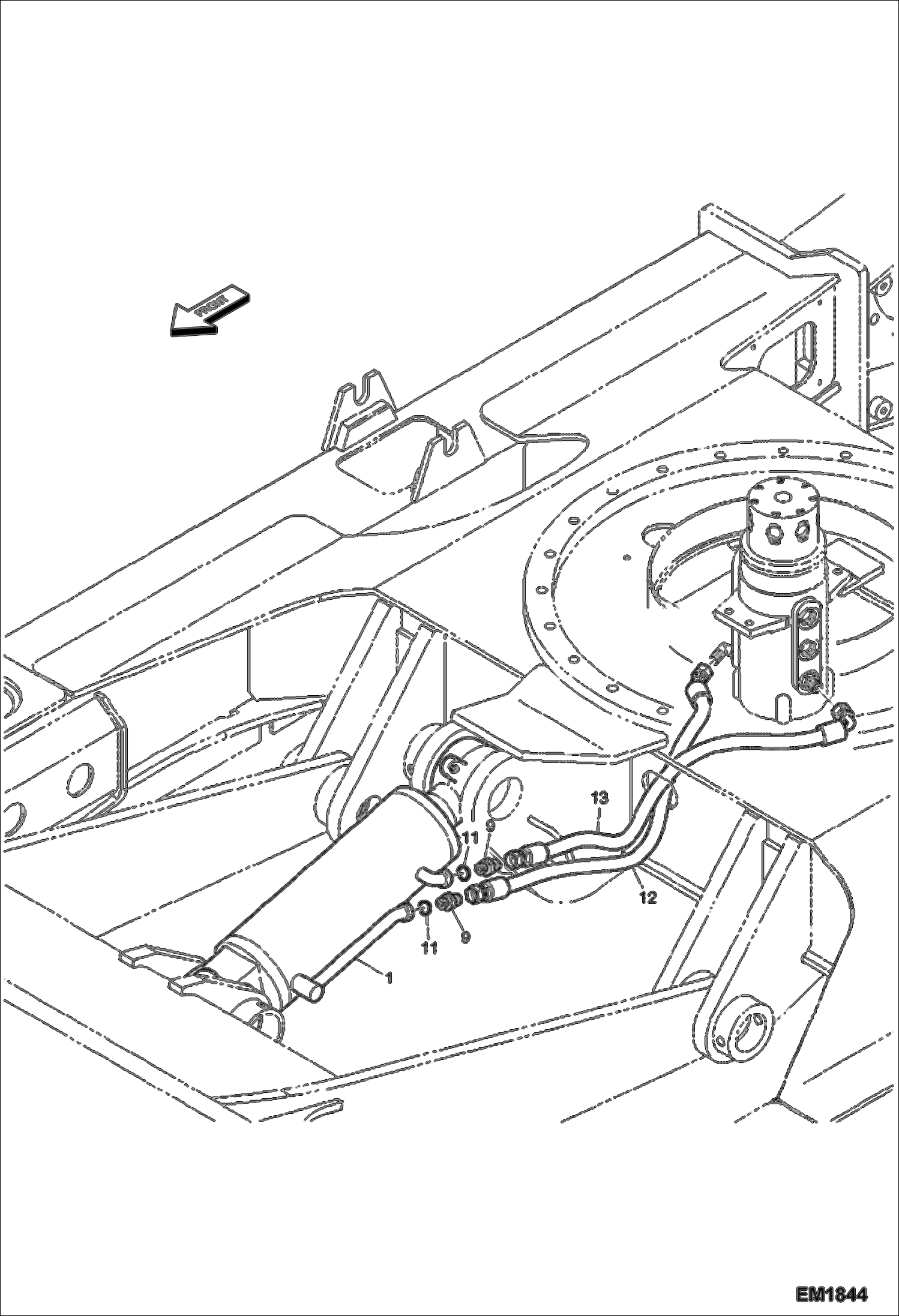 Схема запчастей Bobcat E60 - HYDRAULIC CIRCUITRY (Lower/Blade W/O Lock Valve) (Standard) HYDRAULIC SYSTEM