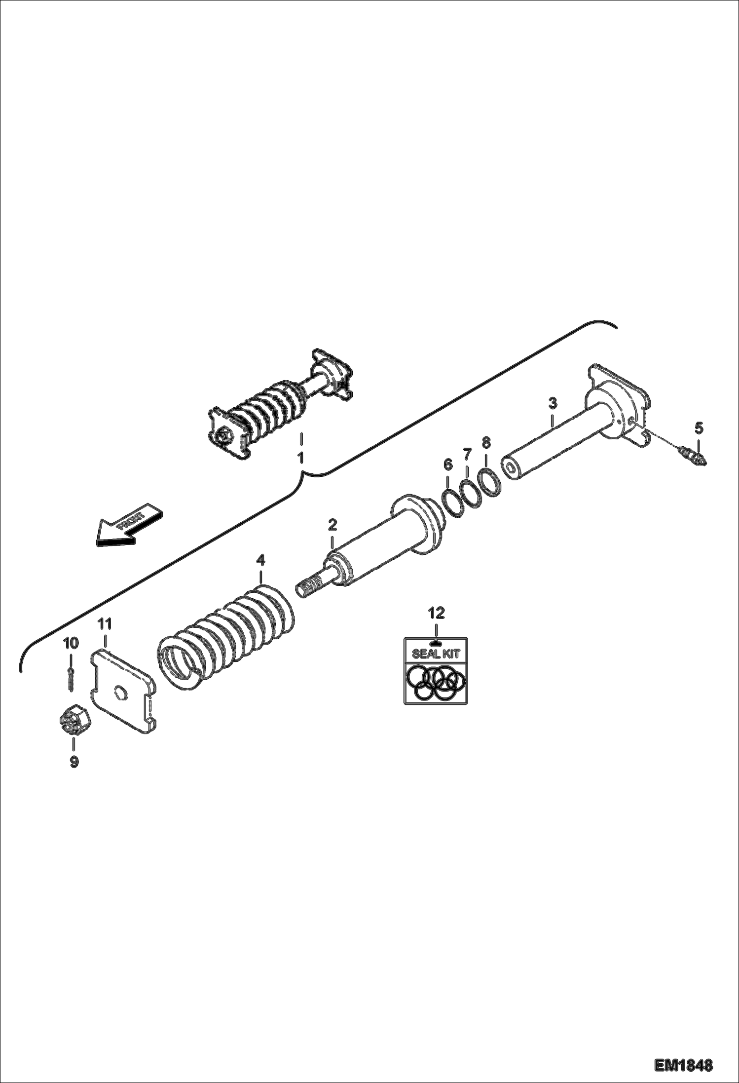 Схема запчастей Bobcat E60 - TRACK TENSIONER UNDERCARRIAGE