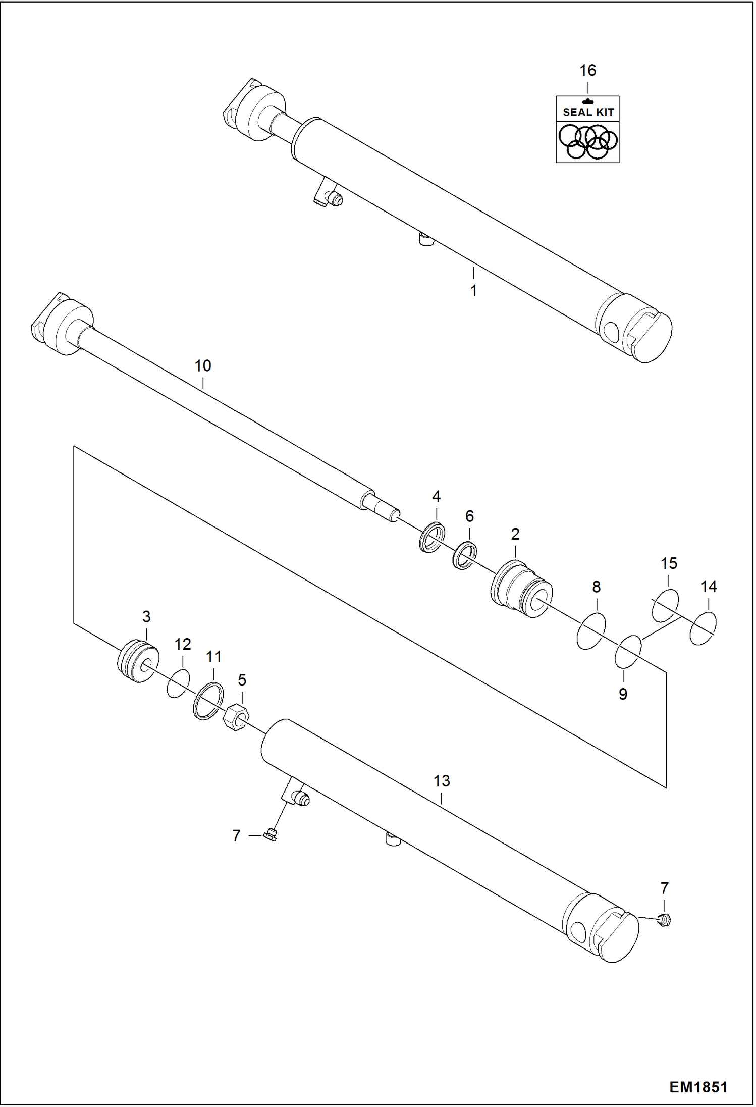 Схема запчастей Bobcat 319 - TRACK CYLINDER HYDRAULIC SYSTEM