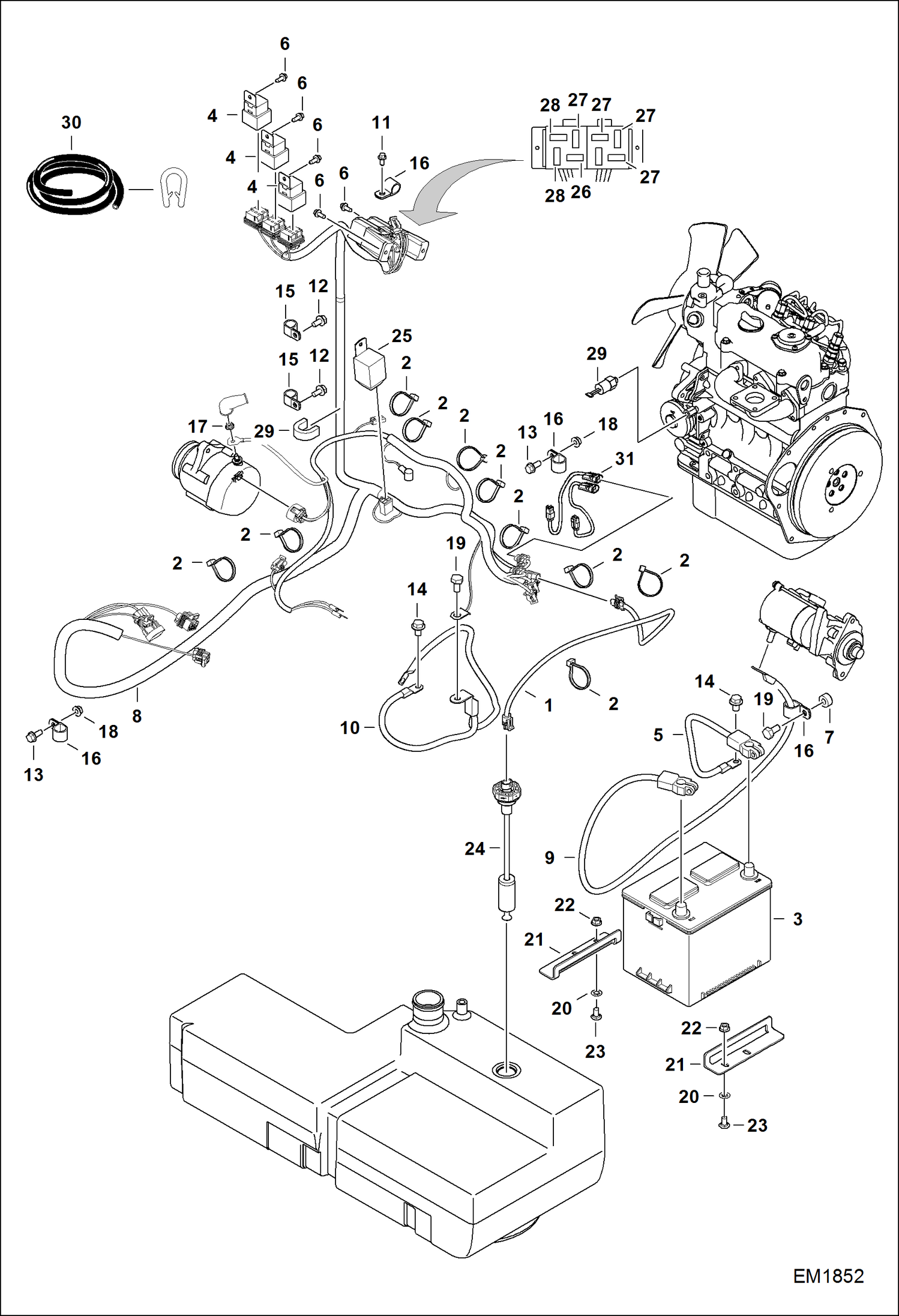 Схема запчастей Bobcat 319 - ELECTRICAL INSTALLATION ELECTRICAL SYSTEM