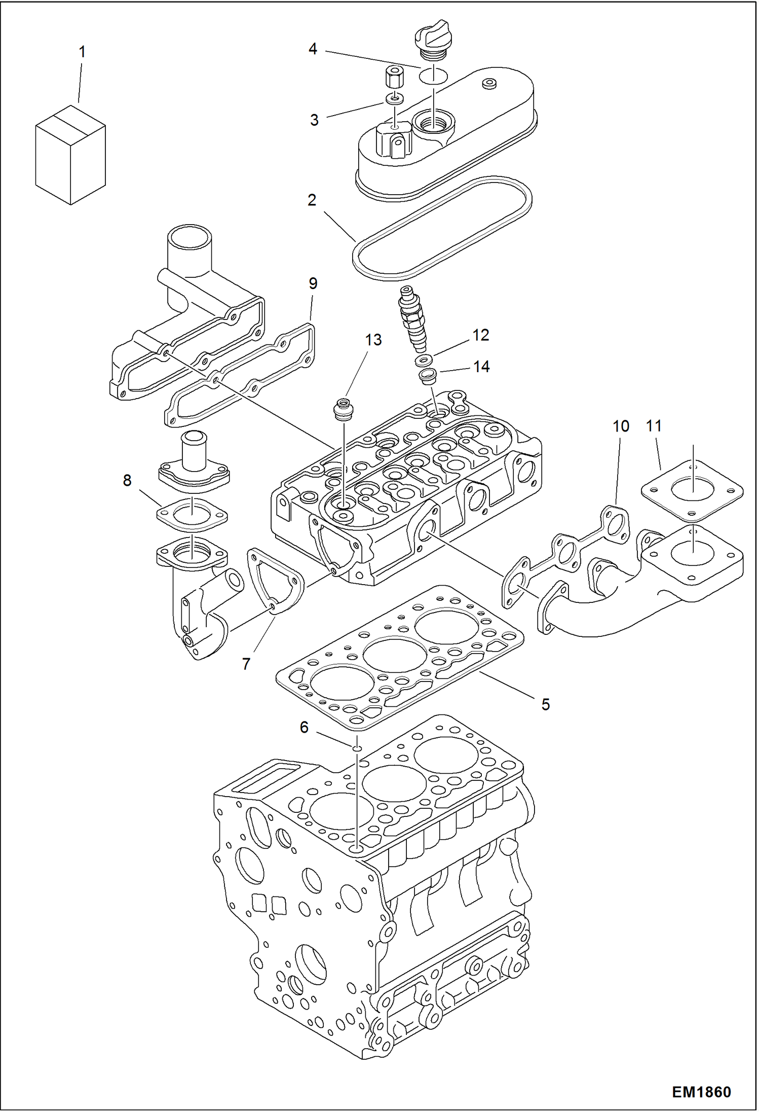 Схема запчастей Bobcat 319 - UPPER GASKET KIT POWER UNIT