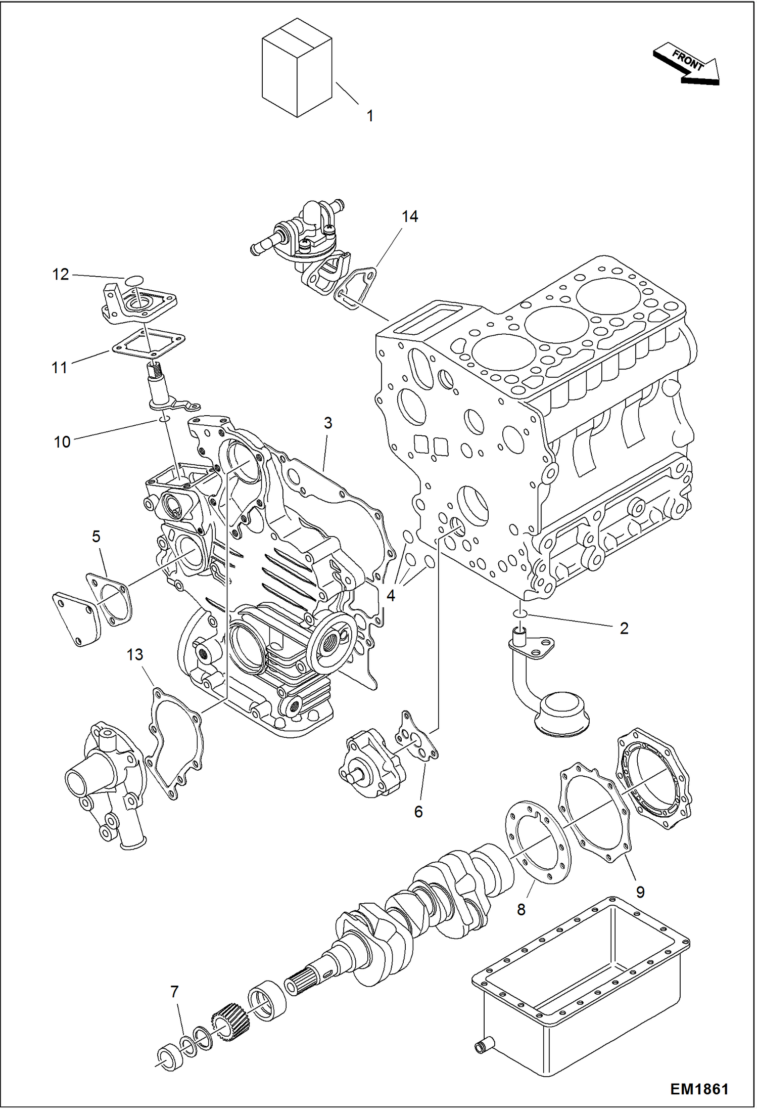 Схема запчастей Bobcat 319 - LOWER GASKET KIT POWER UNIT