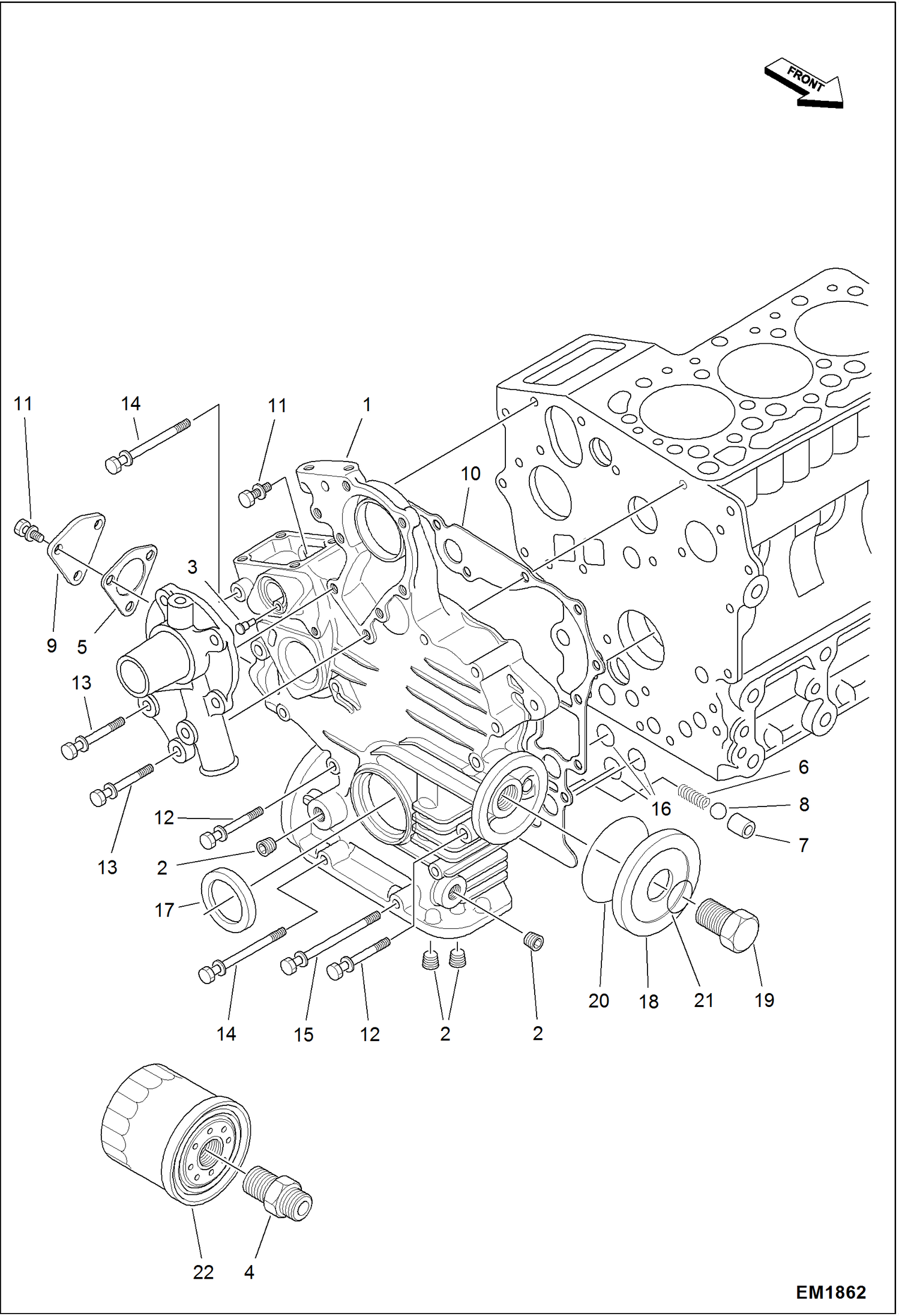 Схема запчастей Bobcat 319 - GEARCASE POWER UNIT