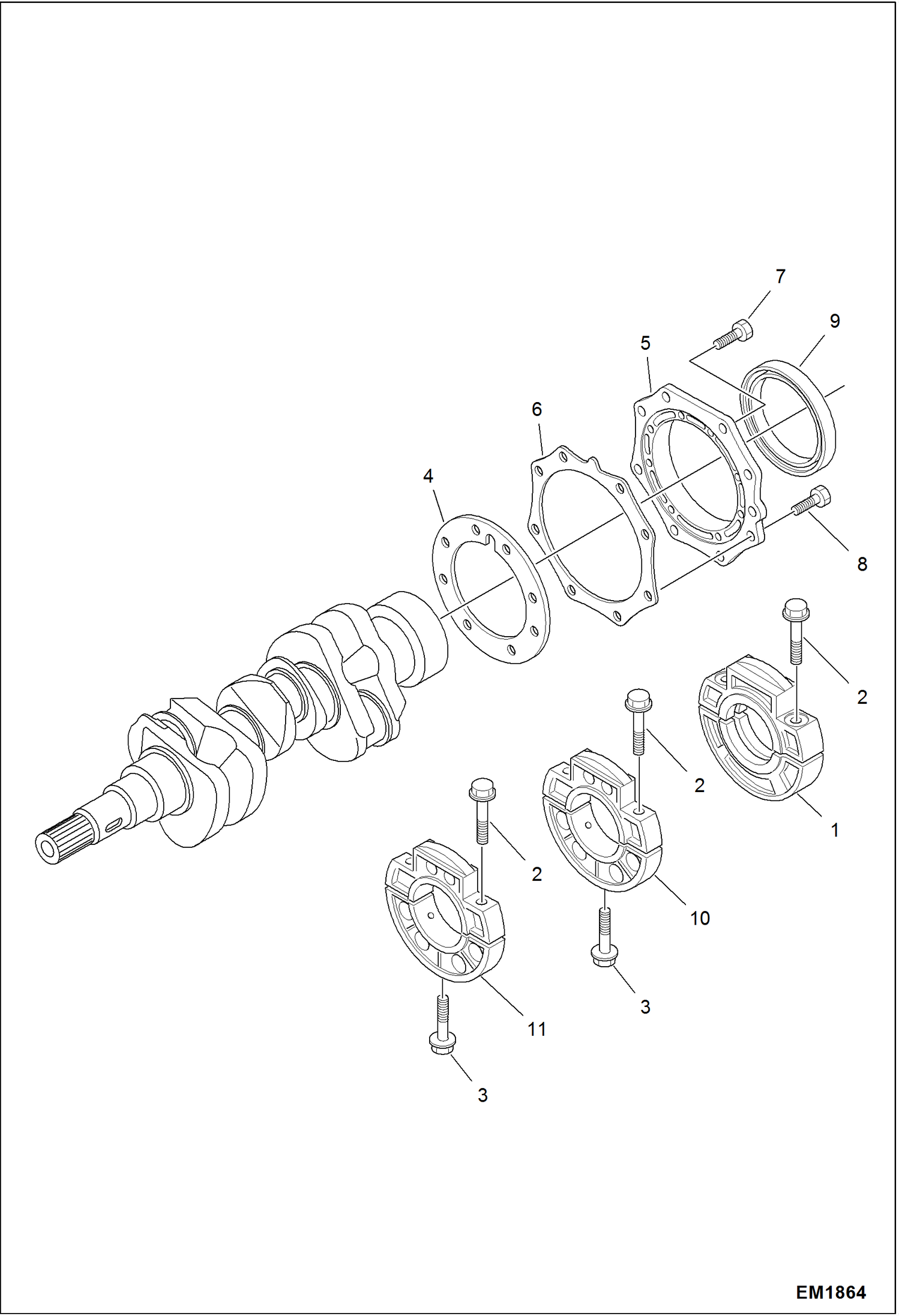 Схема запчастей Bobcat 319 - MAIN BEARING CASE POWER UNIT