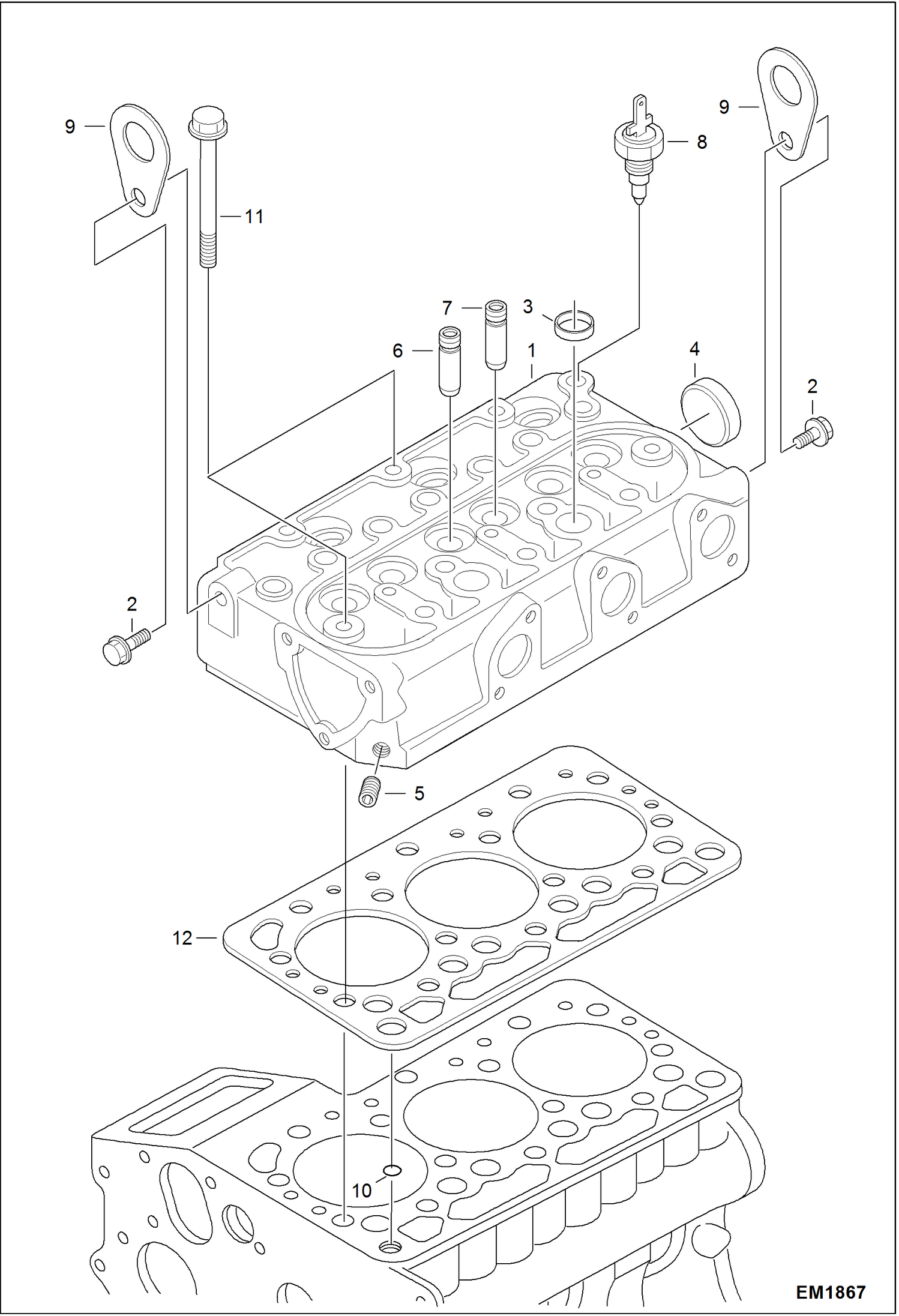 Схема запчастей Bobcat 319 - CYLINDER HEAD POWER UNIT