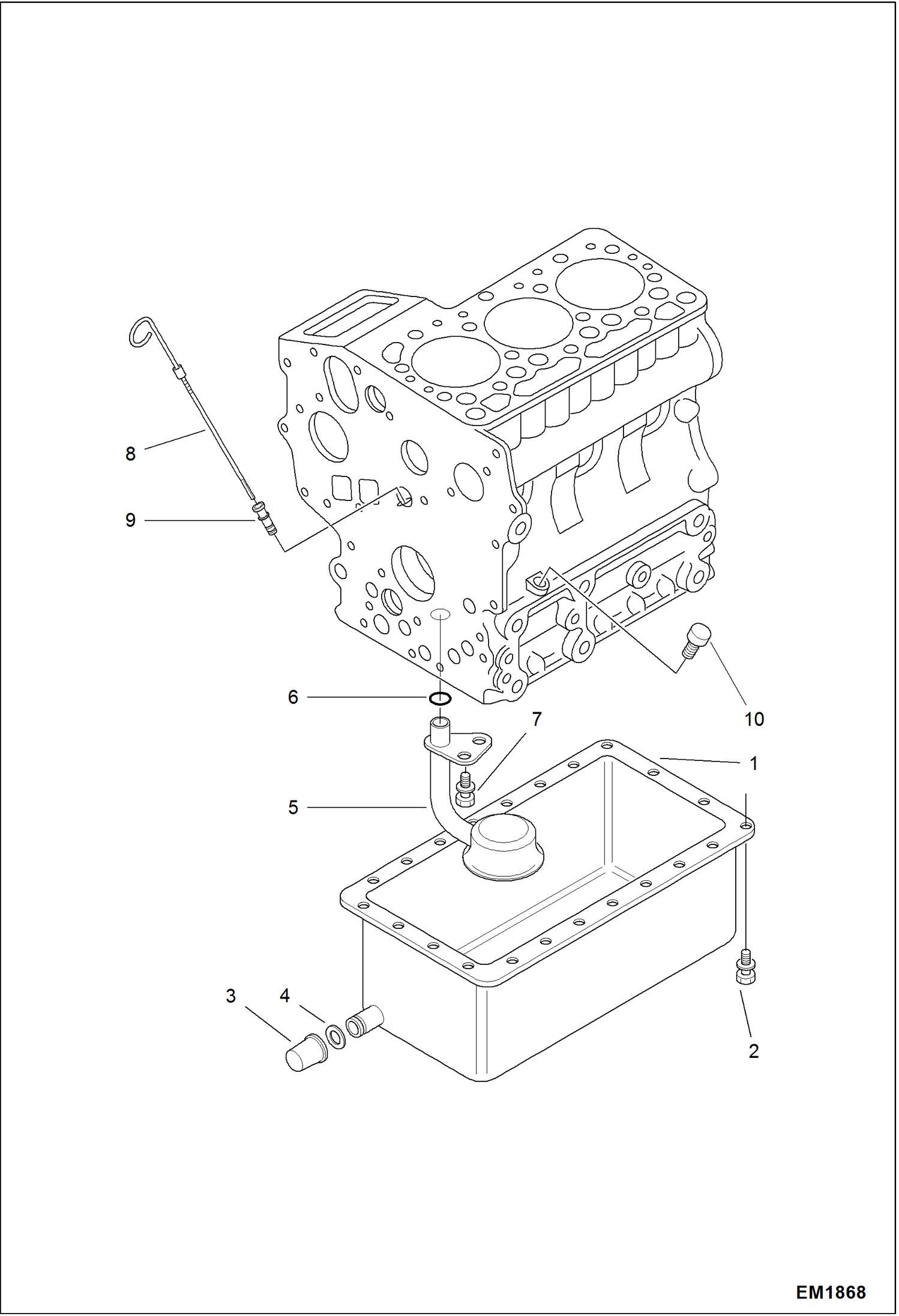 Схема запчастей Bobcat 319 - OIL PAN POWER UNIT