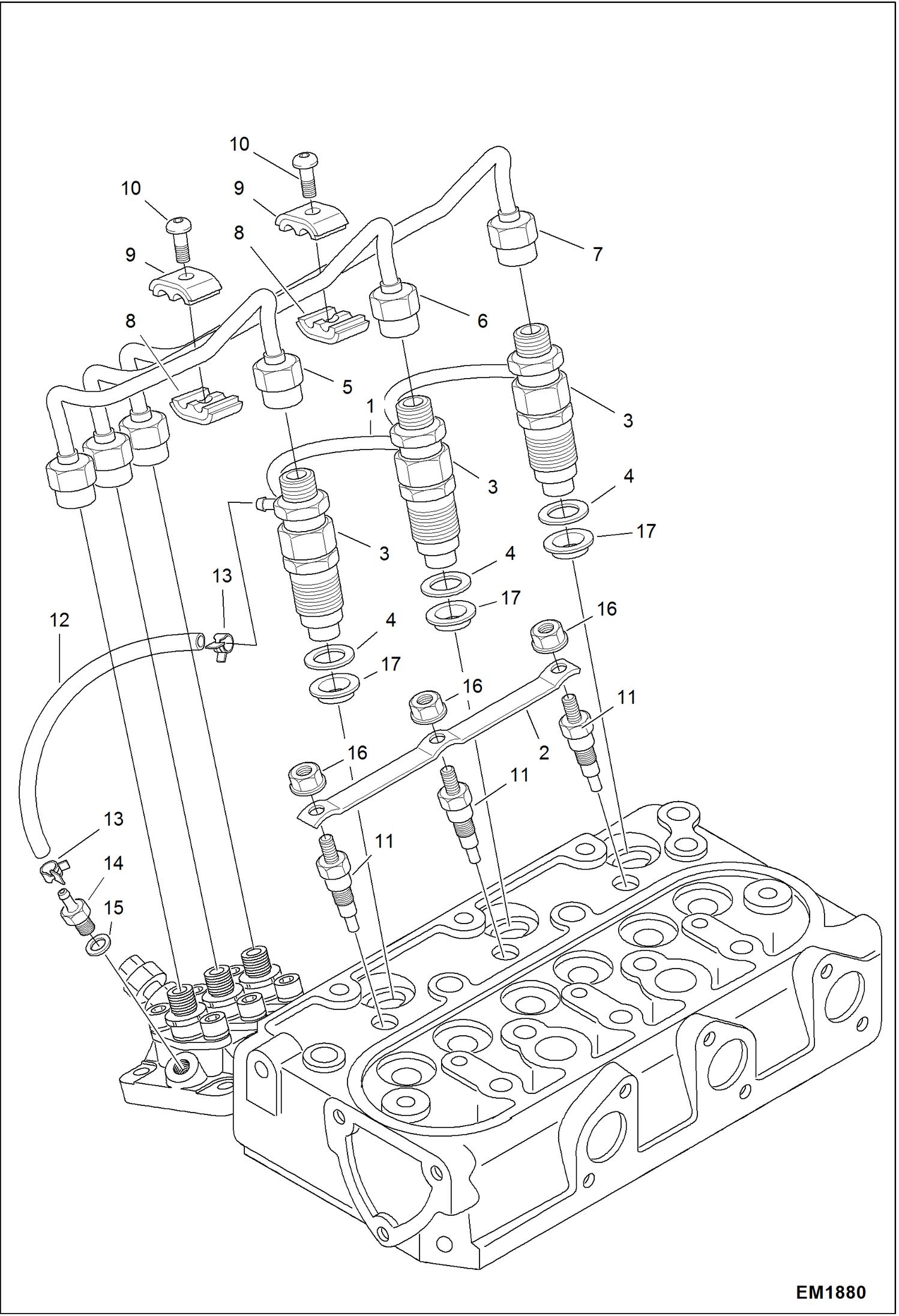 Схема запчастей Bobcat 319 - INJECTOR NOZZLES POWER UNIT