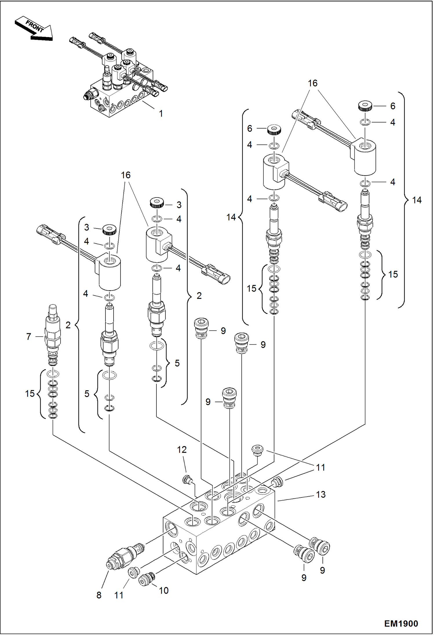 Схема запчастей Bobcat 321 - VALVE ASSY (Manifold) HYDRAULIC SYSTEM