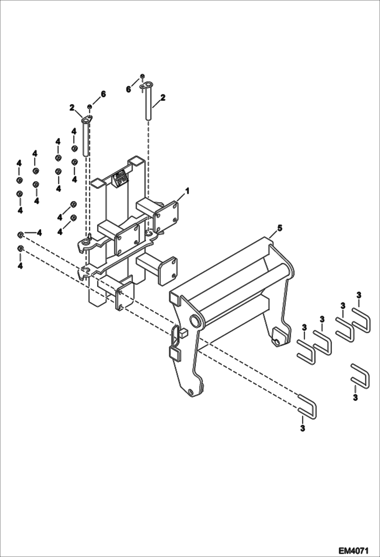 Схема запчастей Bobcat BALE HANDLER - ADAPTER FRAME TELESCOPIC - EMEA Only