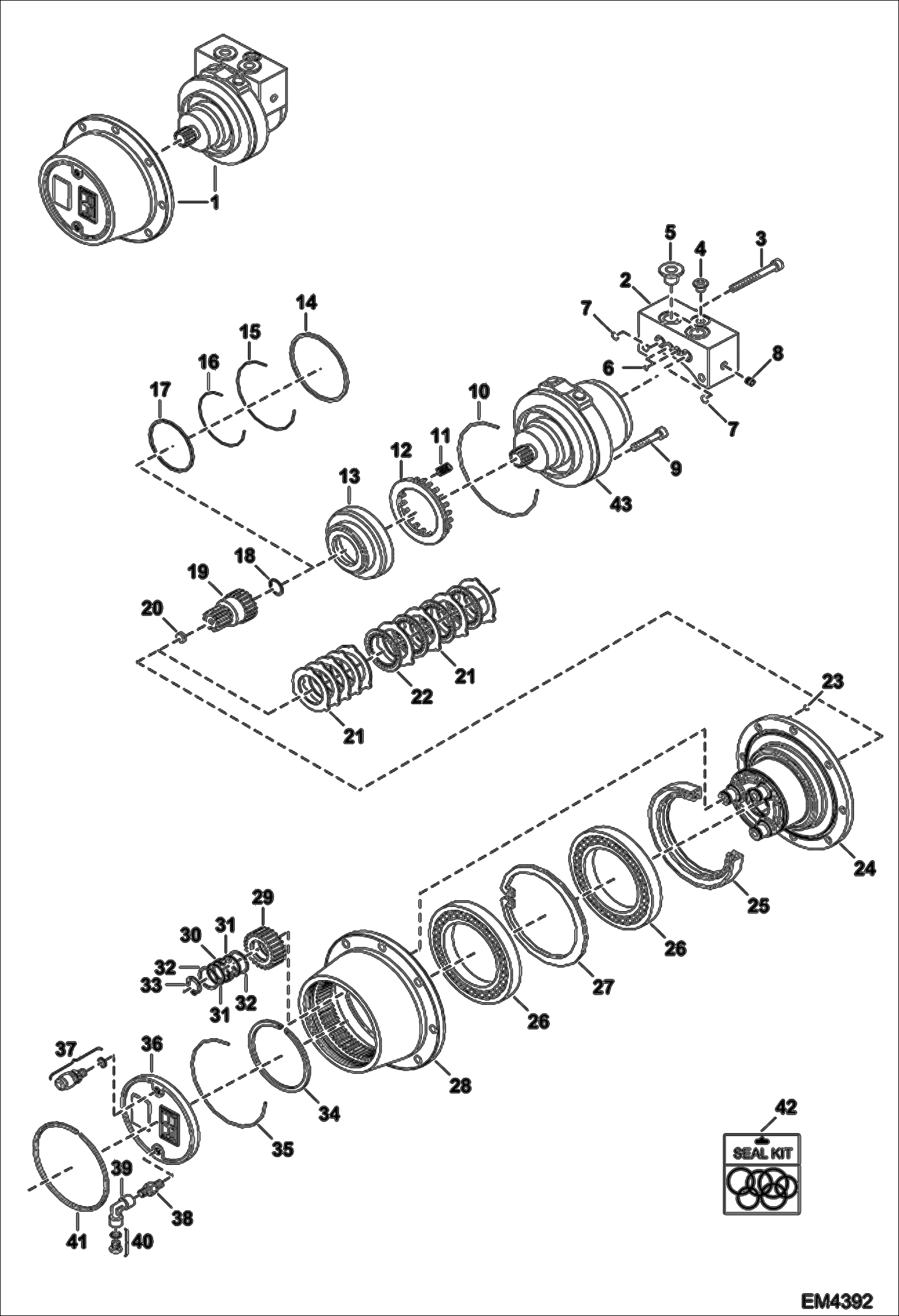 Схема запчастей Bobcat HOISTING WINCH - REDUCTOR TELESCOPIC - EMEA Only