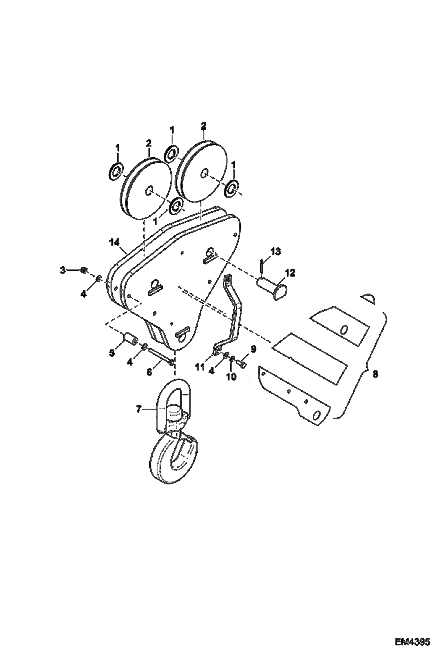 Схема запчастей Bobcat HOISTING WINCH - PULLEY, HOOK TELESCOPIC - EMEA Only