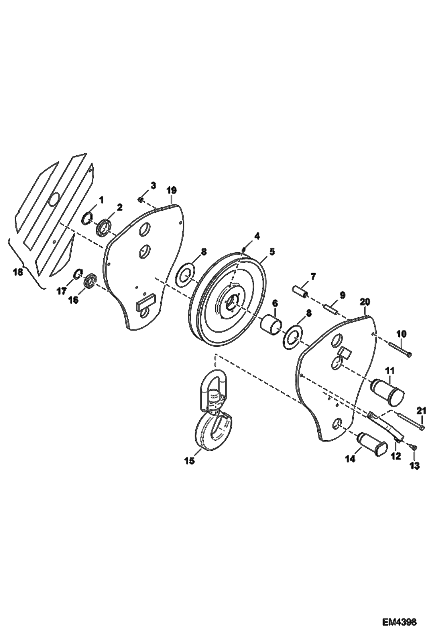 Схема запчастей Bobcat HOISTING WINCH - PULLEY, HOOK TELESCOPIC - EMEA Only