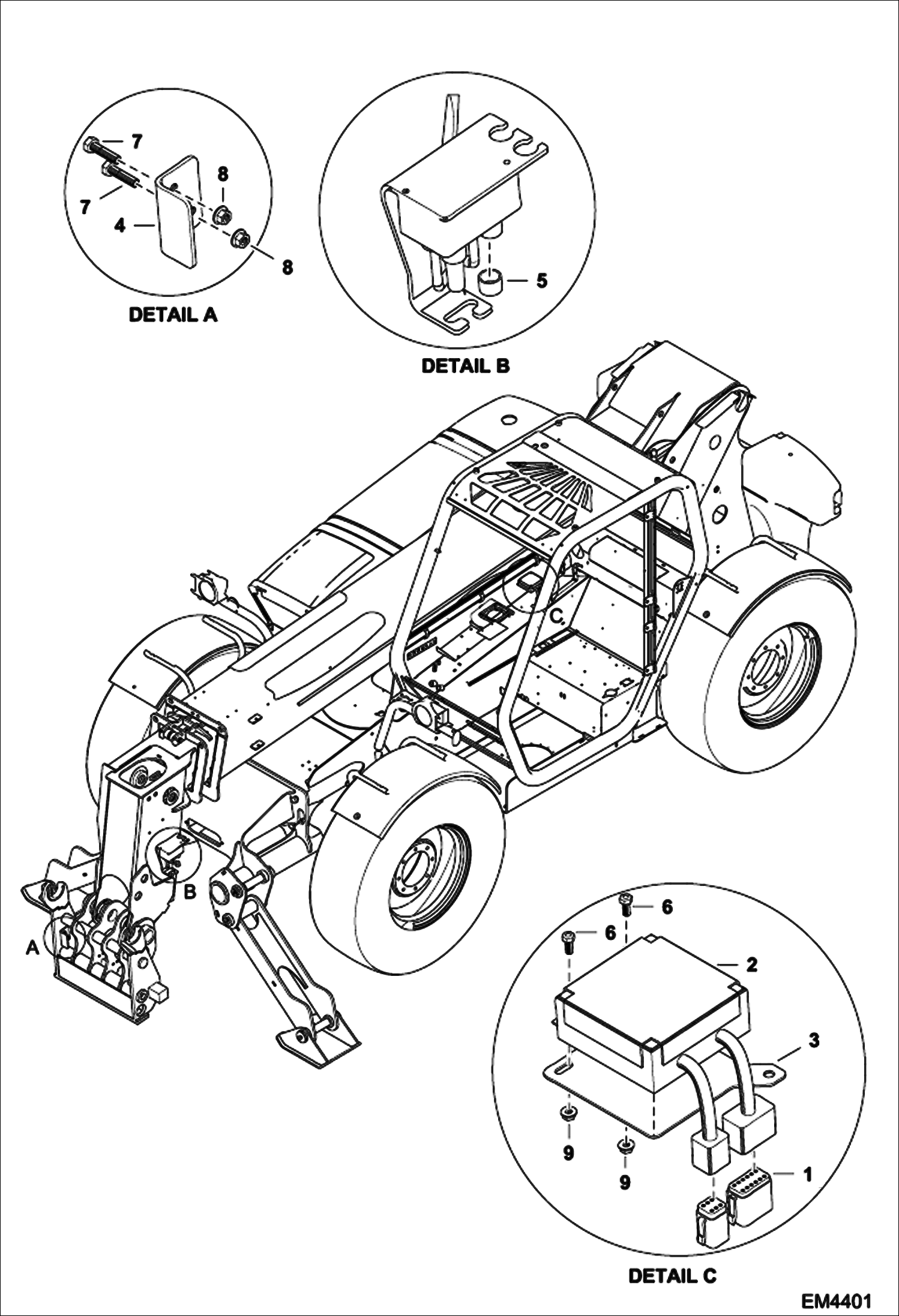 Схема запчастей Bobcat HOISTING WINCH - CAB INSTALL TELESCOPIC - EMEA Only