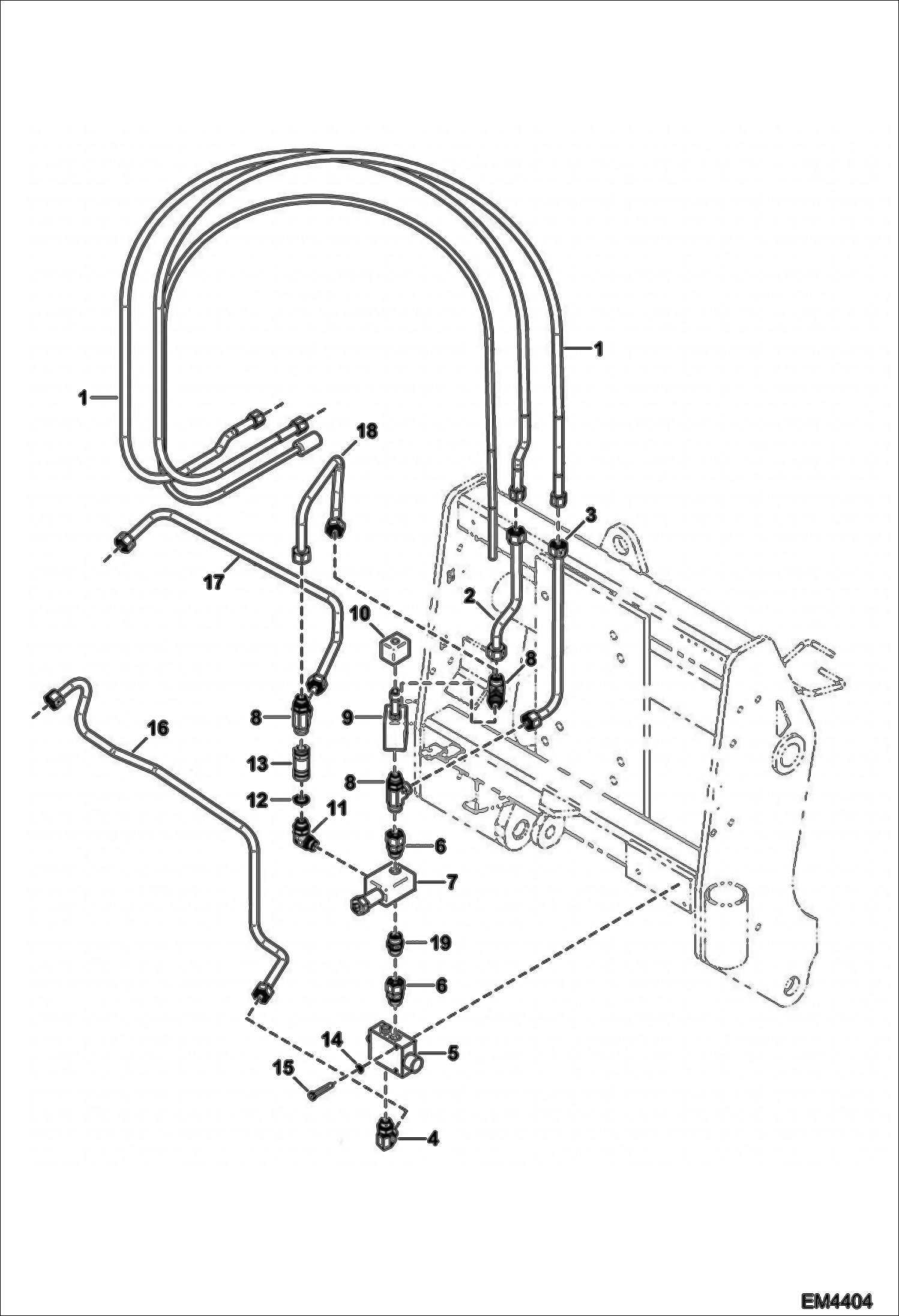 Схема запчастей Bobcat HOISTING WINCH - HYDRAULIC SYSTEM TELESCOPIC - EMEA Only