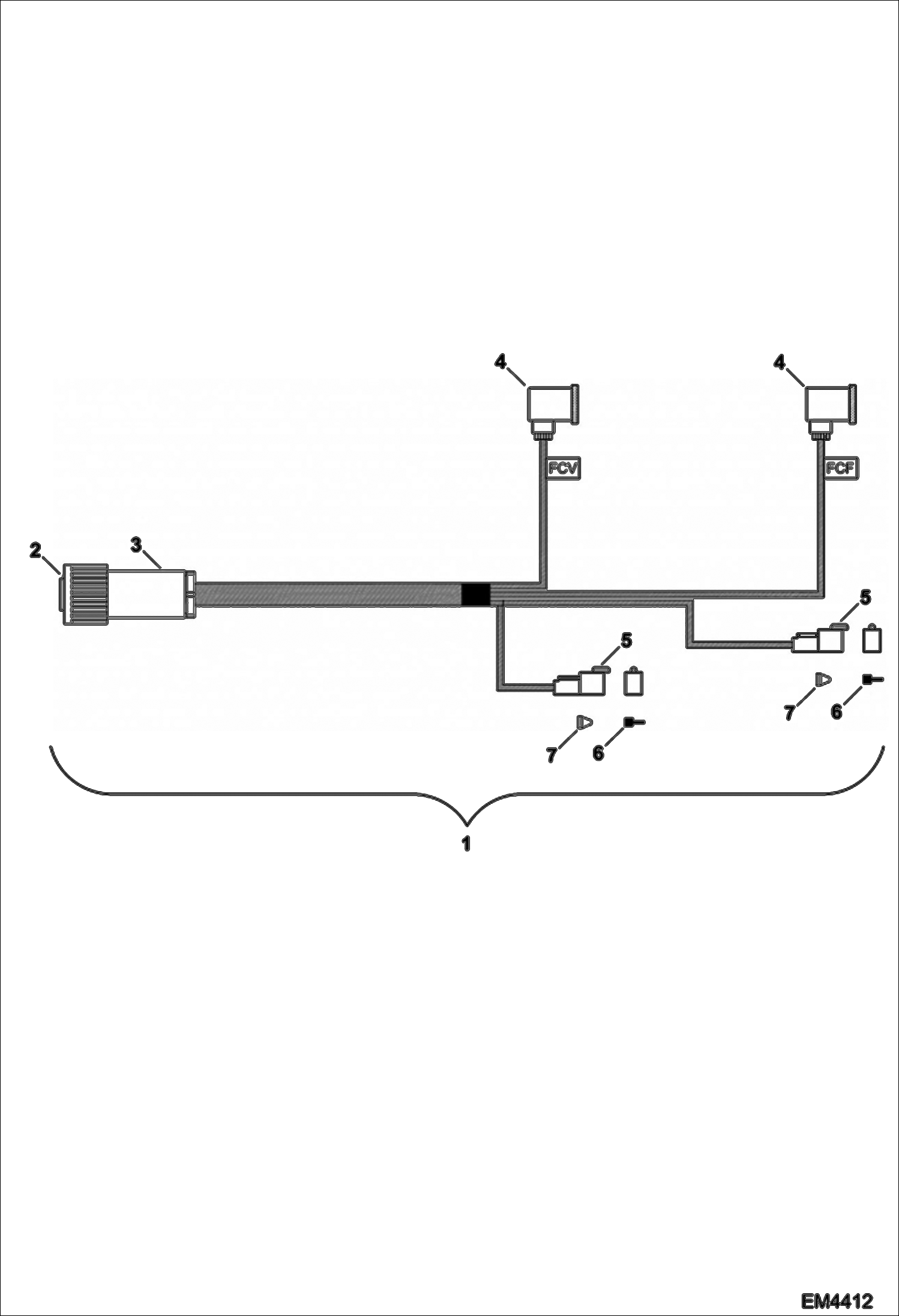 Схема запчастей Bobcat HOISTING WINCH - WIRE HARNESS TELESCOPIC - EMEA Only