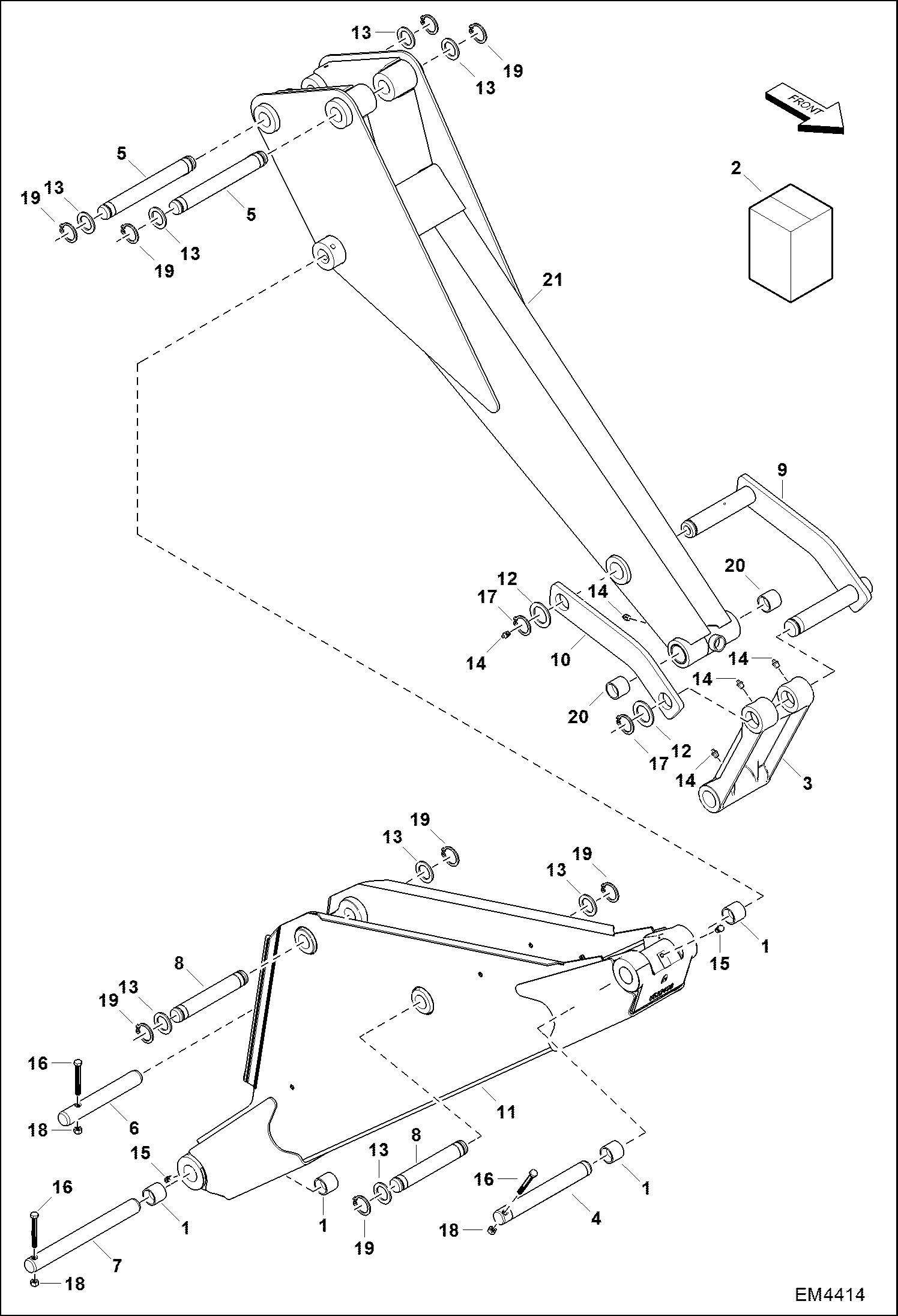 Схема запчастей Bobcat BACKHOE - BOOM & ARM (A2HH) BACKHOE