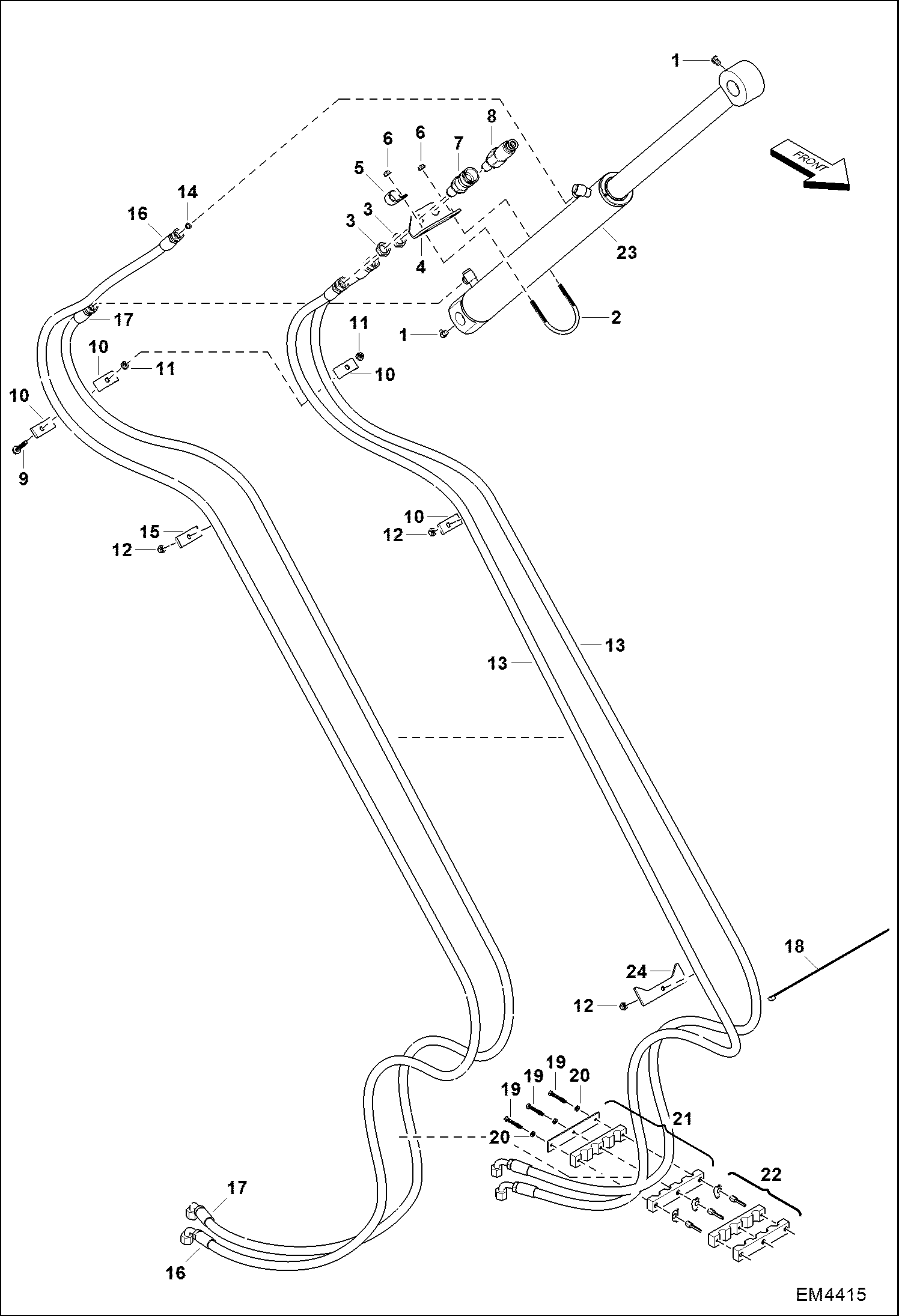 Схема запчастей Bobcat BACKHOE - ARM HYDRAULICS (A2HH) BACKHOE