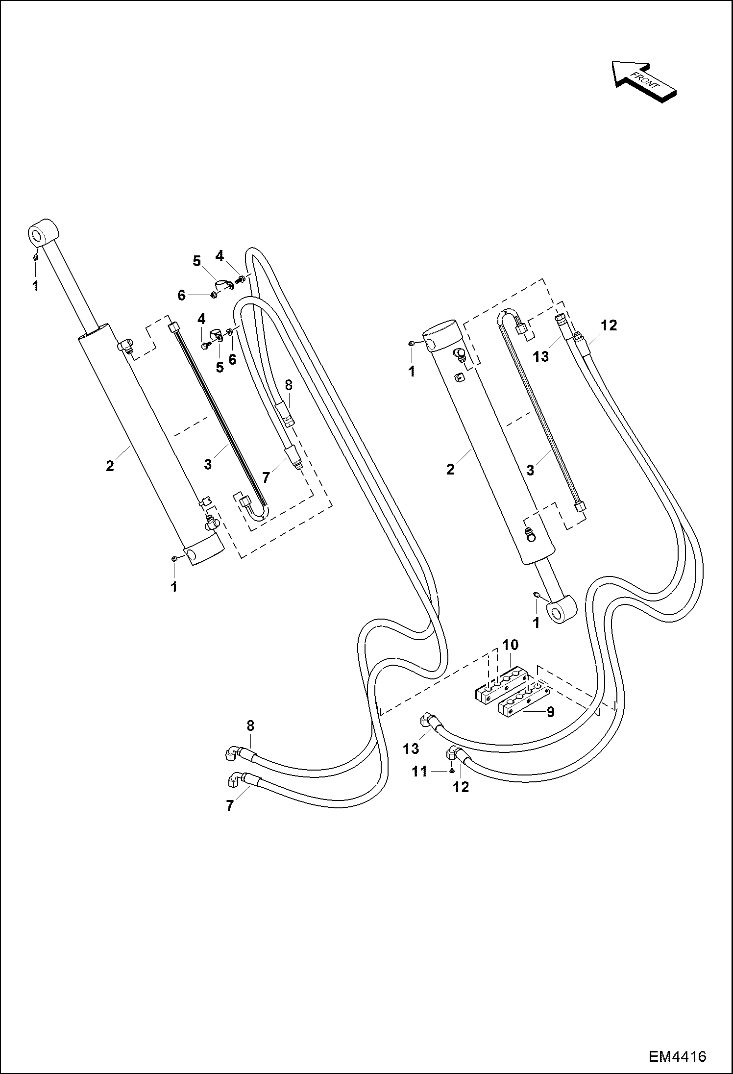 Схема запчастей Bobcat BACKHOE - BOOM HYDRAULICS (A2HH) BACKHOE