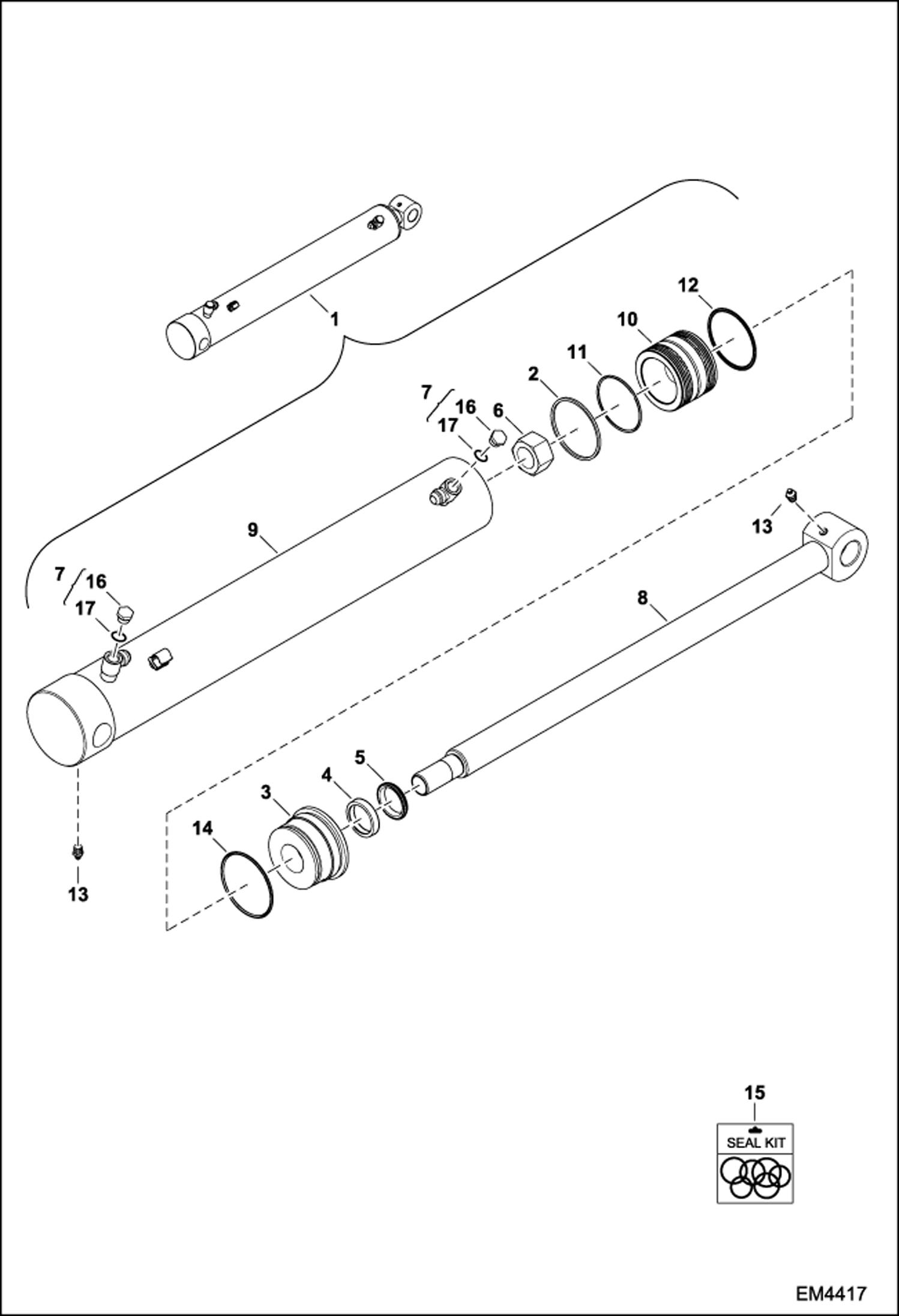 Схема запчастей Bobcat BACKHOE - BOOM CYLINDER (A2HH) BACKHOE