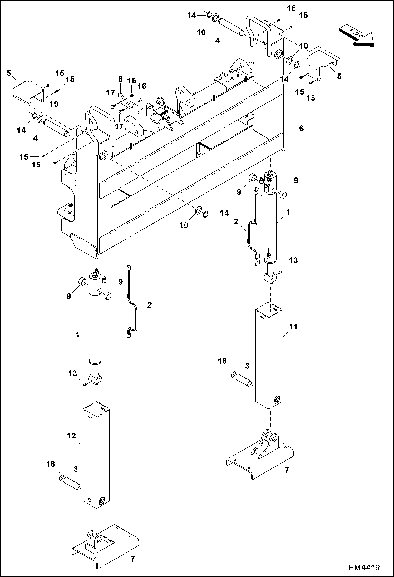 Схема запчастей Bobcat BACKHOE - MAIN FRAME (A2HH, A36S) BACKHOE