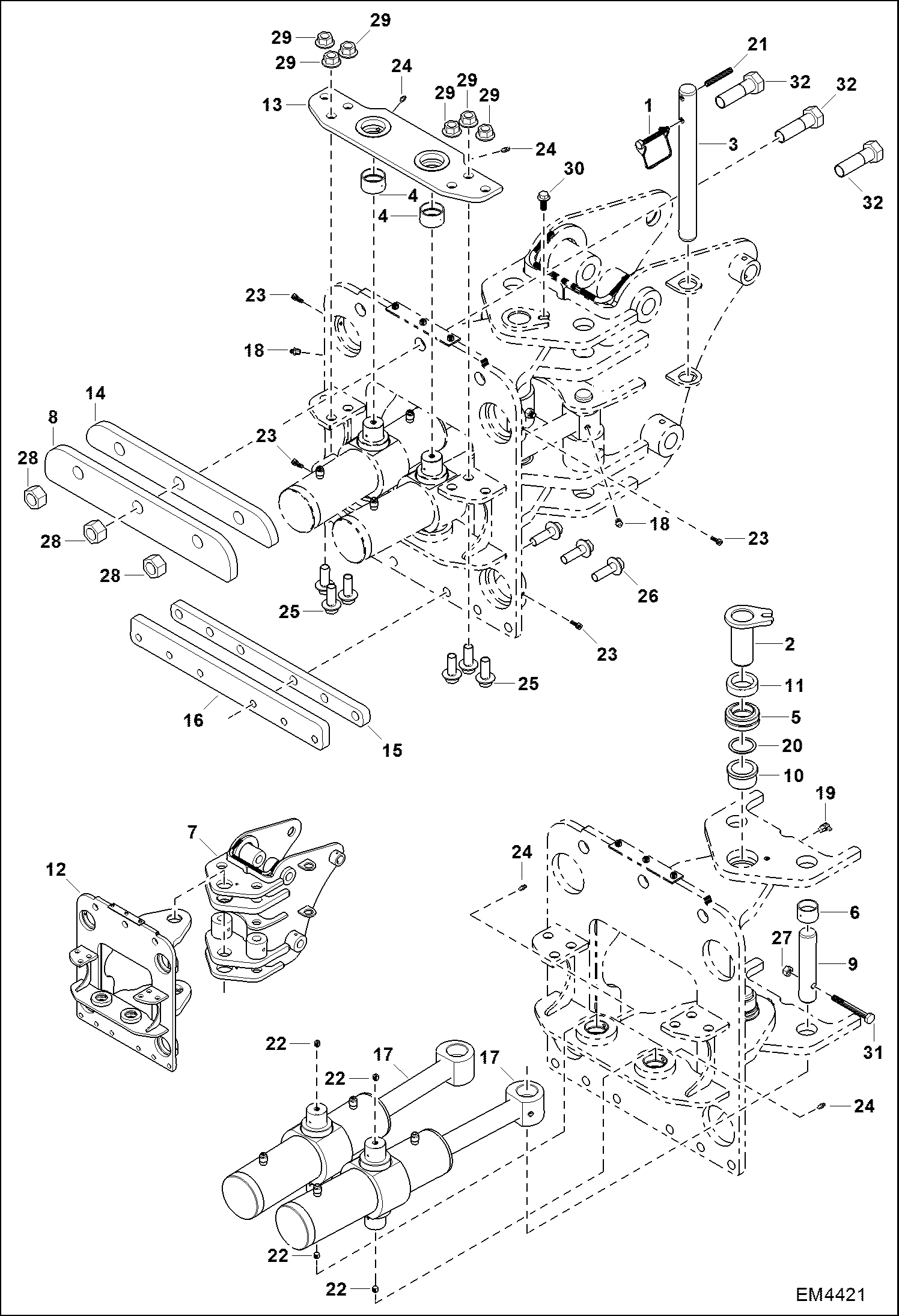 Схема запчастей Bobcat BACKHOE - SWING FRAME (A2HH, A36S) BACKHOE