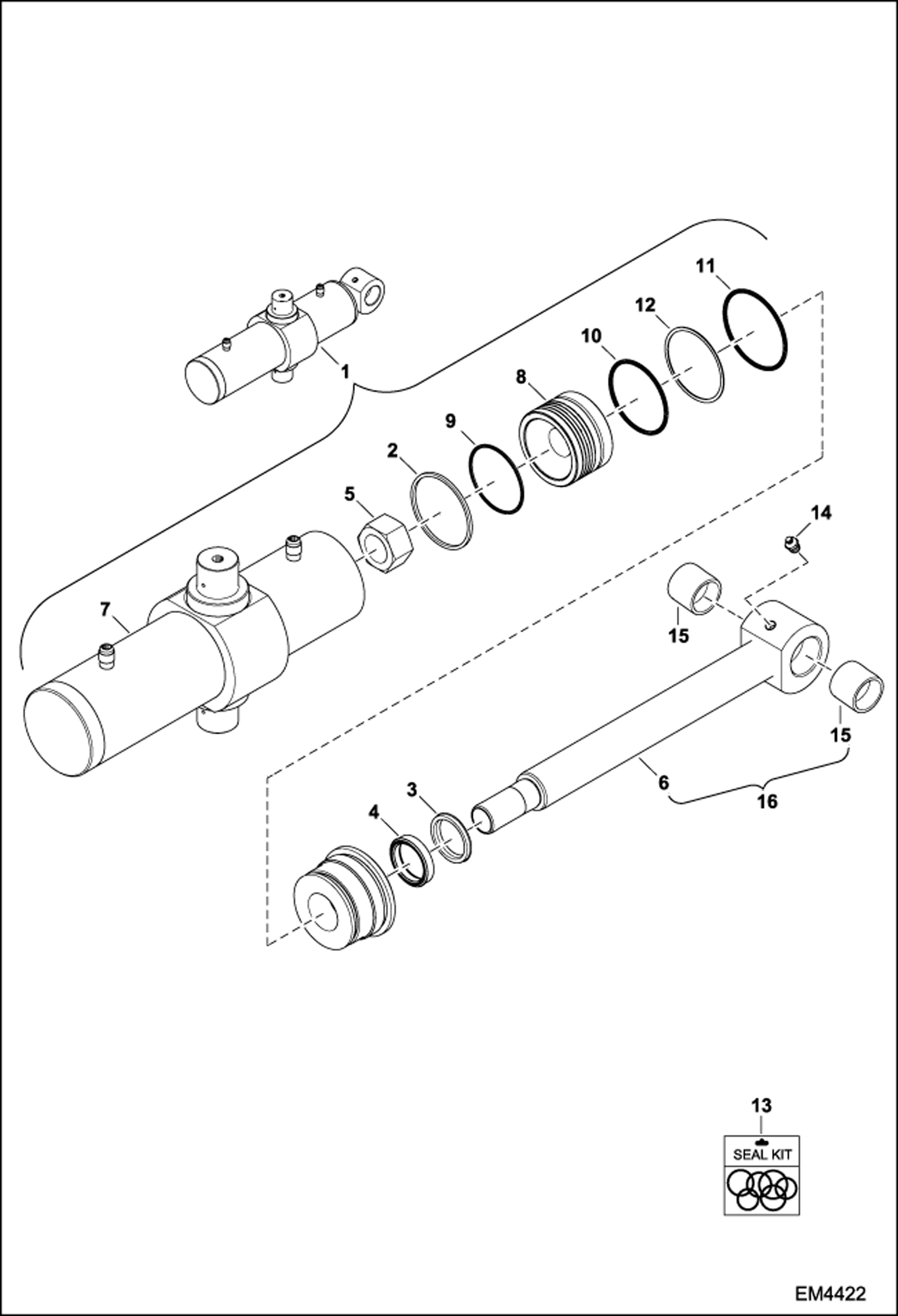 Схема запчастей Bobcat BACKHOE - SWING CYLINDER (A2HH, A36S) BACKHOE