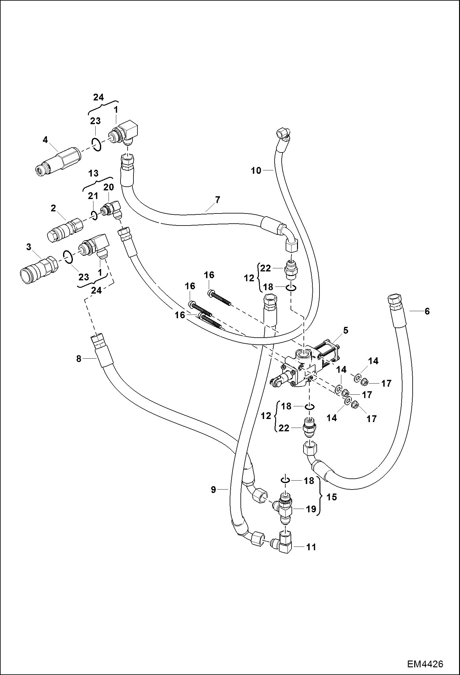 Схема запчастей Bobcat BACKHOE - SHUTOFF VALVE (A2HH, A36S) BACKHOE