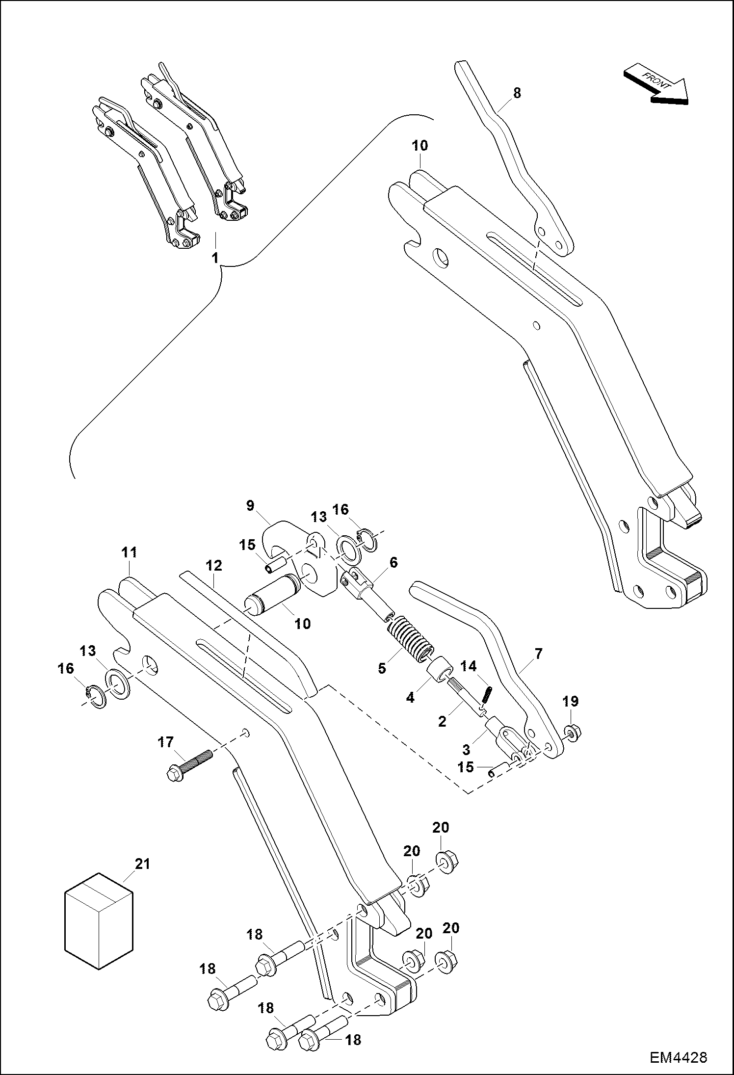 Схема запчастей Bobcat BACKHOE - MOUNT ARM (Outer Type) BACKHOE