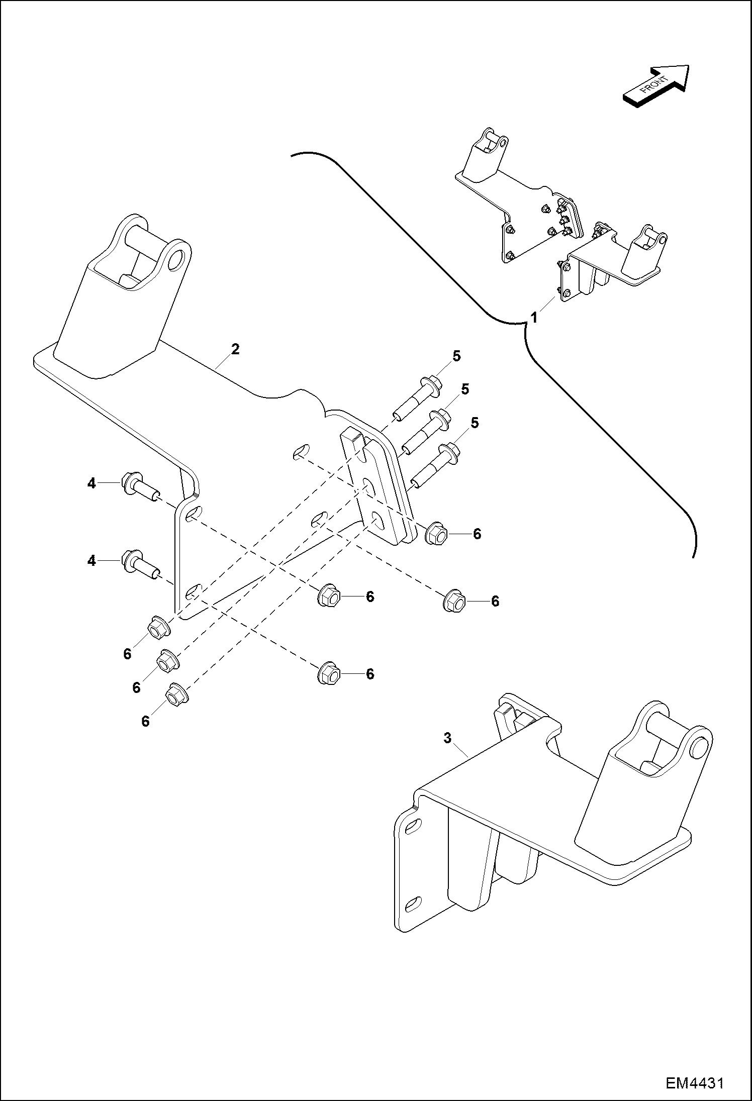 Схема запчастей Bobcat BACKHOE - MOUNT KIT (Outer Type II) BACKHOE