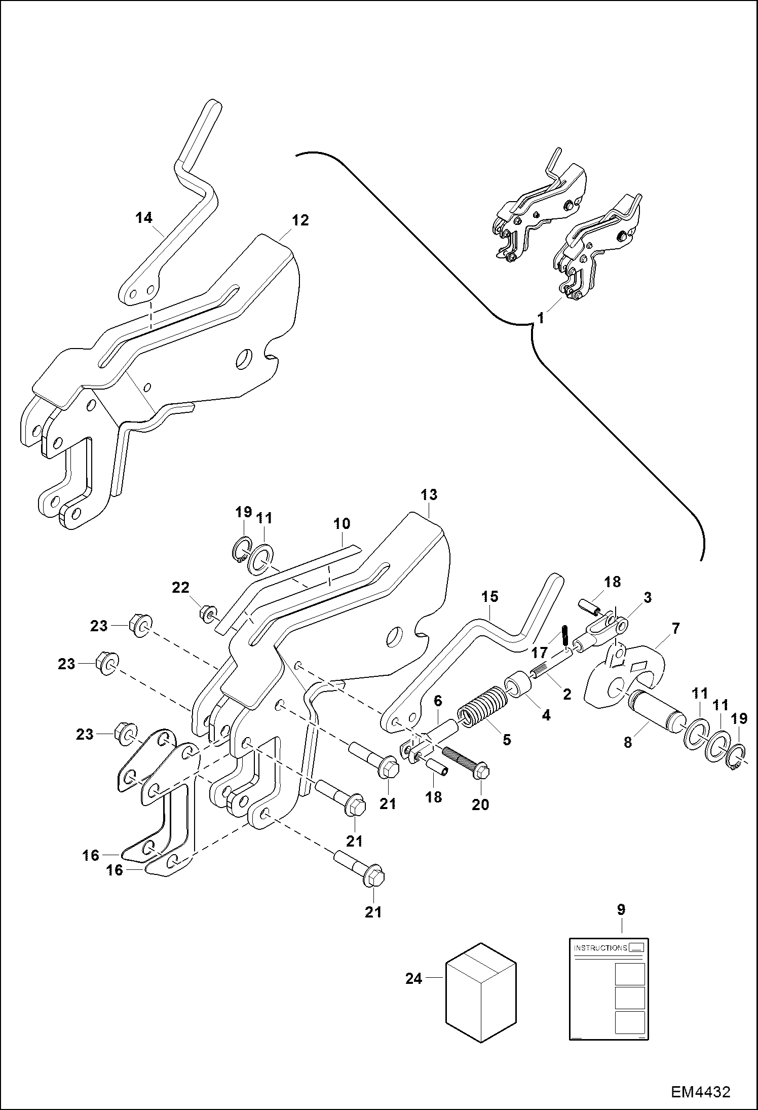 Схема запчастей Bobcat BACKHOE - MOUNT ARM (A2HH, A36S) BACKHOE