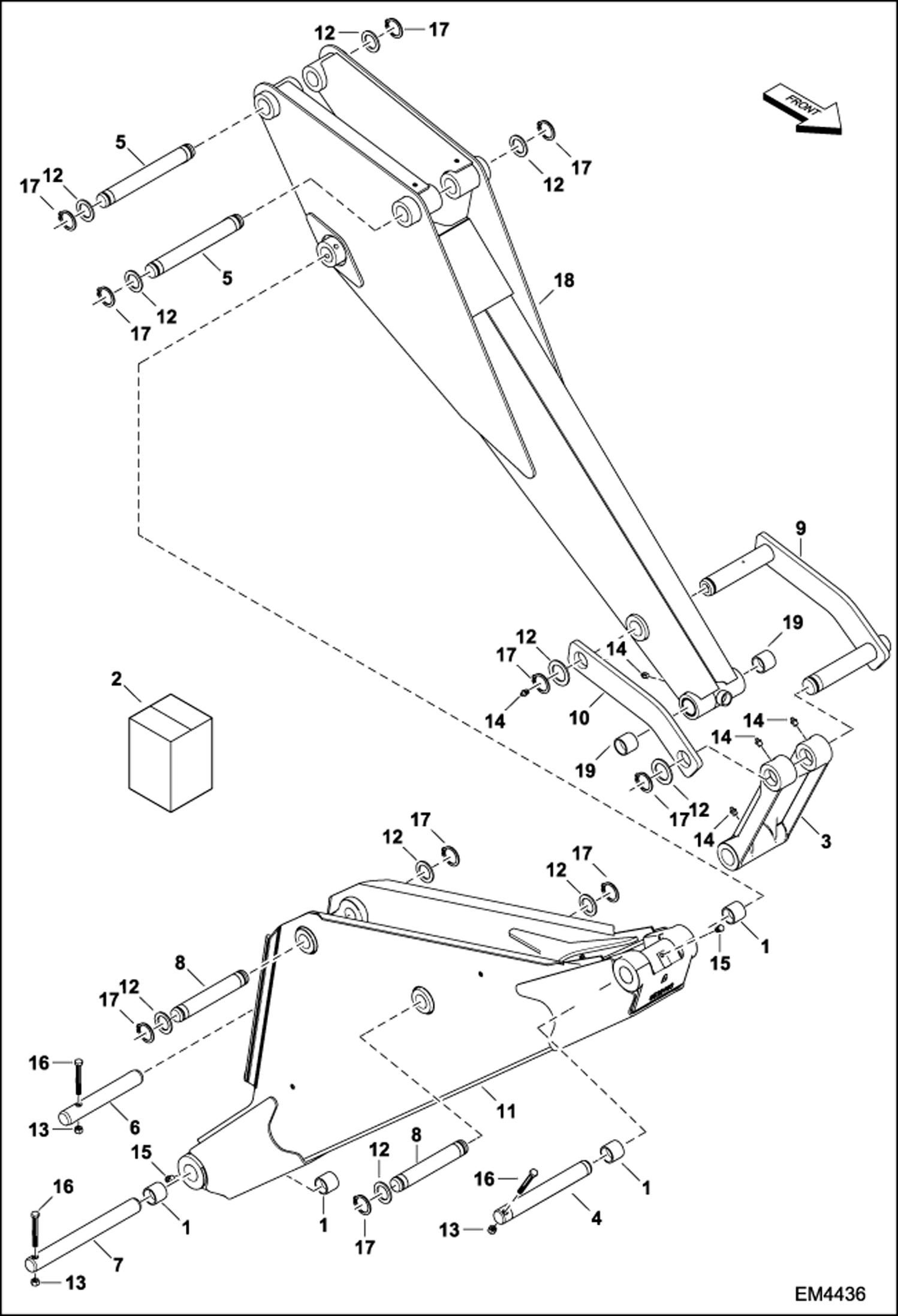 Схема запчастей Bobcat BACKHOE - BOOM & ARM (A36S) BACKHOE