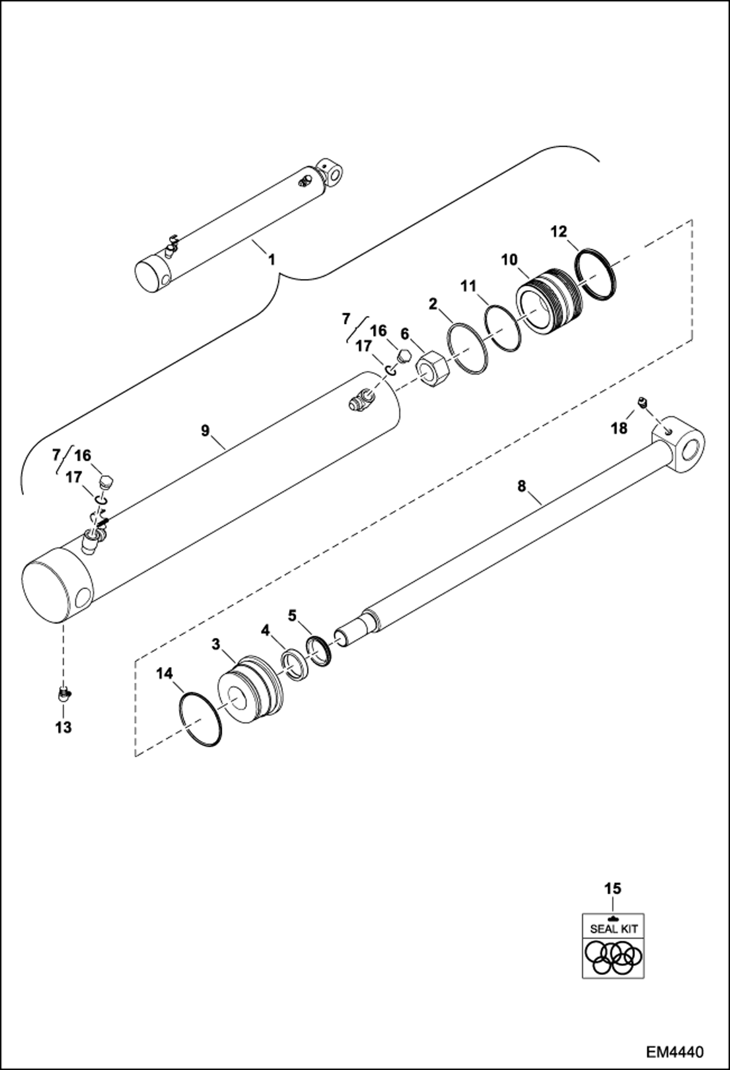 Схема запчастей Bobcat BACKHOE - BOOM & ARM CYLINDER (A36S) BACKHOE